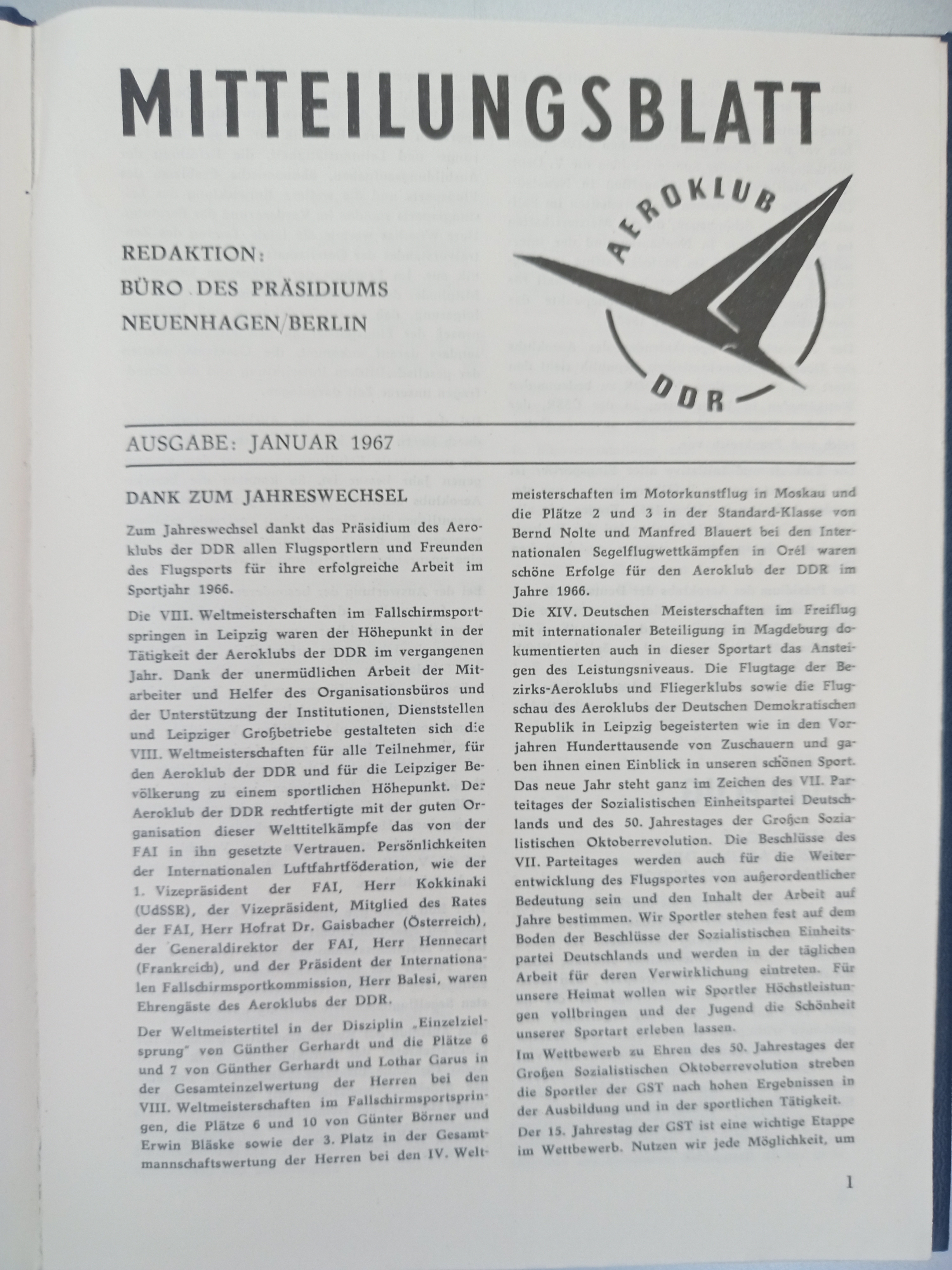 Mitteilungsblatt Aero Klub DDR (Deutsches Segelflugmuseum mit Modellflug CC BY-NC-SA)