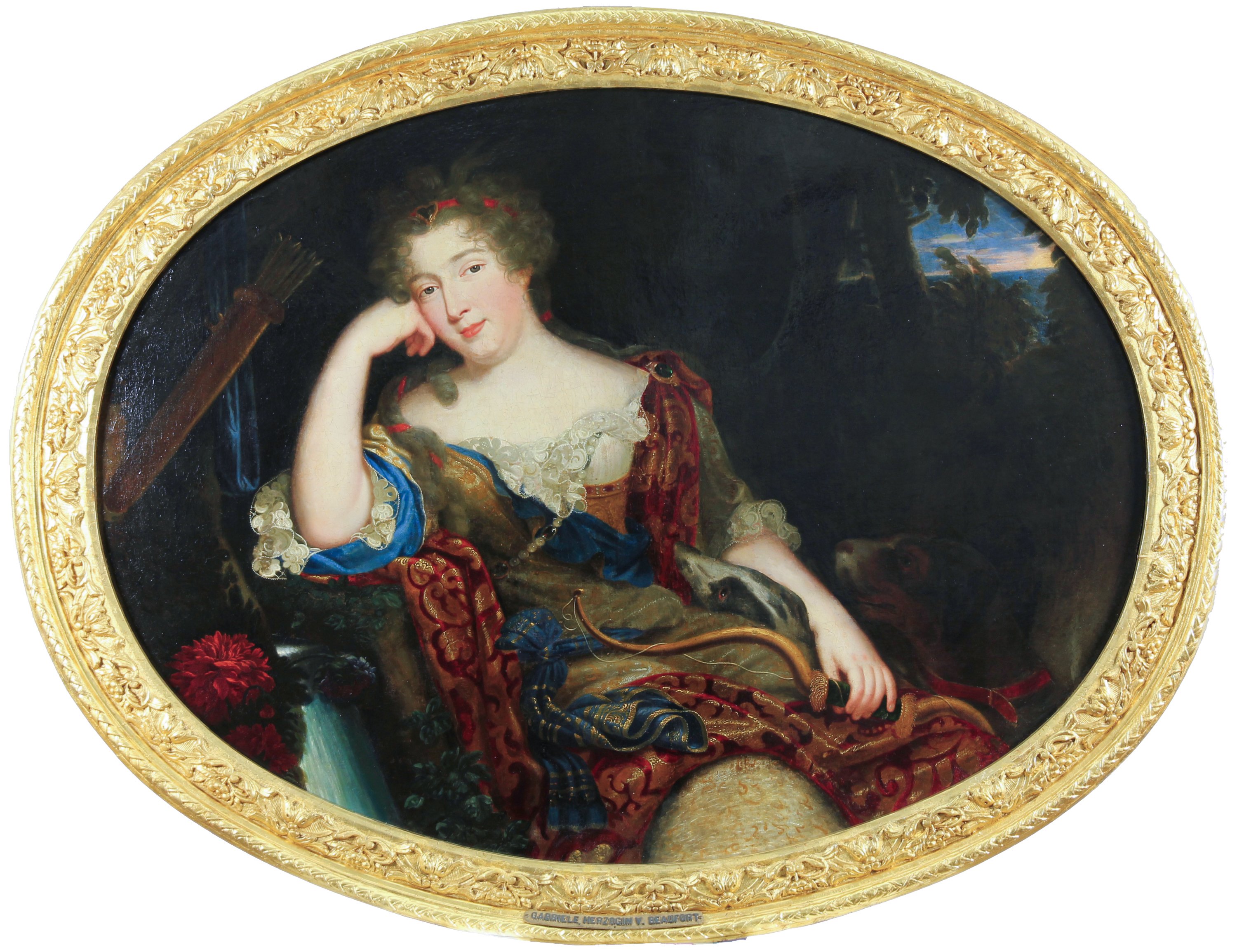Herzogin de Beaufort (?) als Diana (Staatliche Schlösser und Gärten Hessen CC BY-NC-SA)