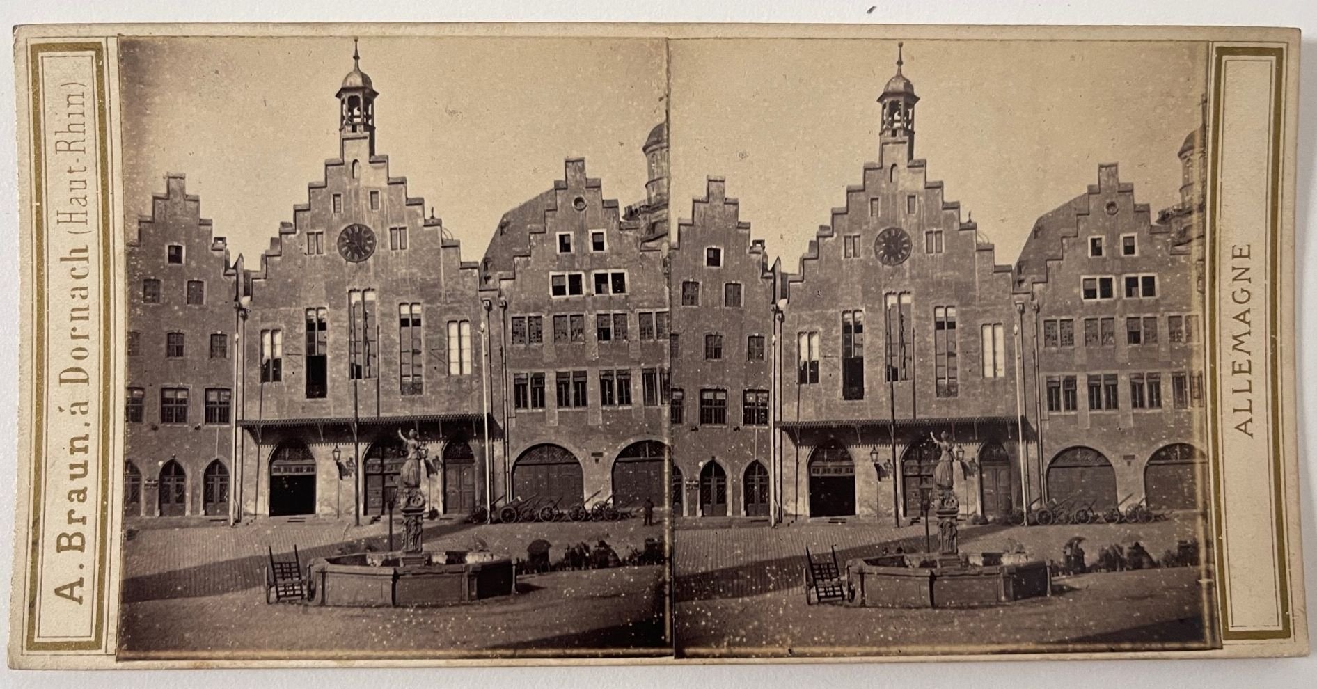 Stereobild, Adolphe Braun, Frankfurt a. M., No. 3526, Der Roemer, ca. 1865. (Taunus-Rhein-Main - Regionalgeschichtliche Sammlung Dr. Stefan Naas CC BY-NC-SA)