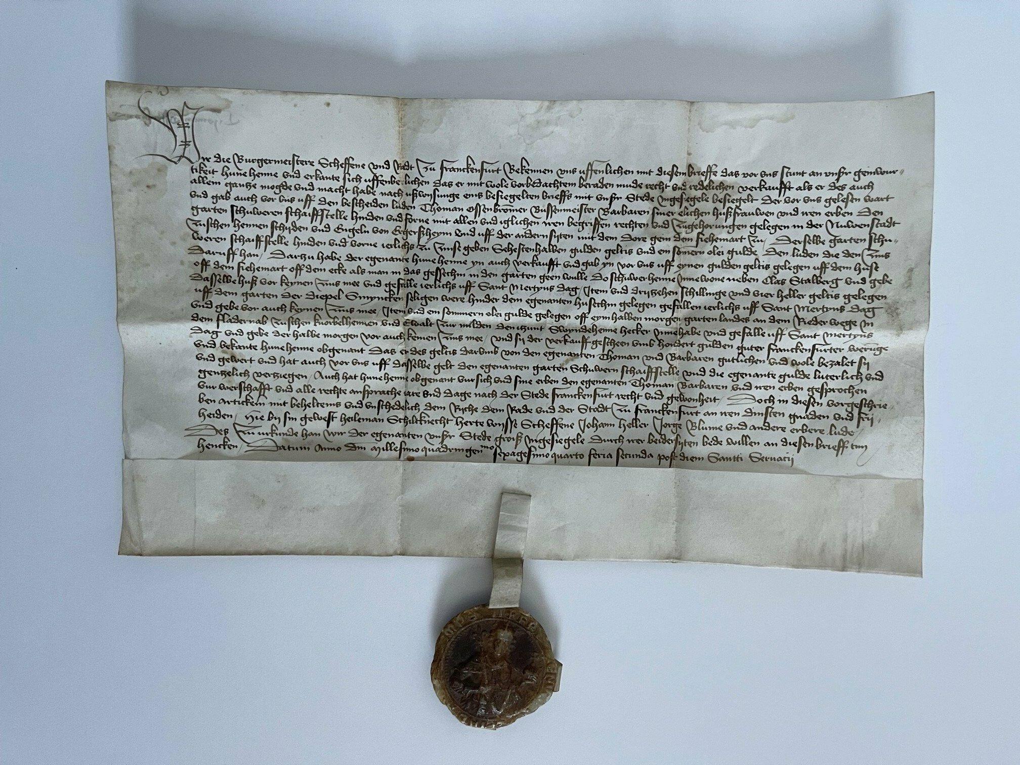 Währschaftsbrief, Frankfurt der Frankfurter Stadtkanzlei, 1464 (Taunus-Rhein-Main - Regionalgeschichtliche Sammlung Dr. Stefan Naas CC BY-NC-SA)