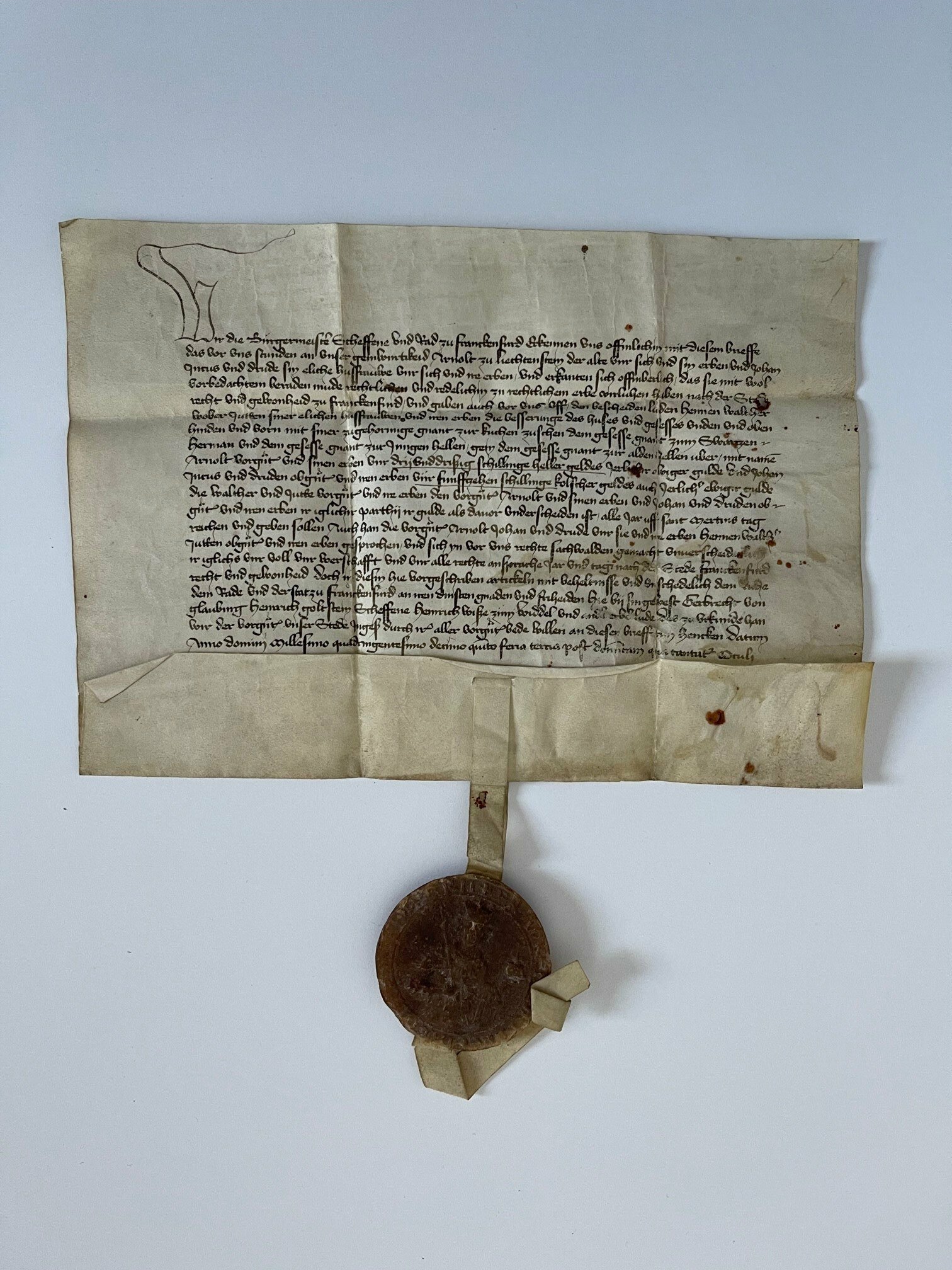Währschaftsbrief, Frankfurt der Frankfurter Stadtkanzlei, 1415 (Taunus-Rhein-Main - Regionalgeschichtliche Sammlung Dr. Stefan Naas CC BY-NC-SA)