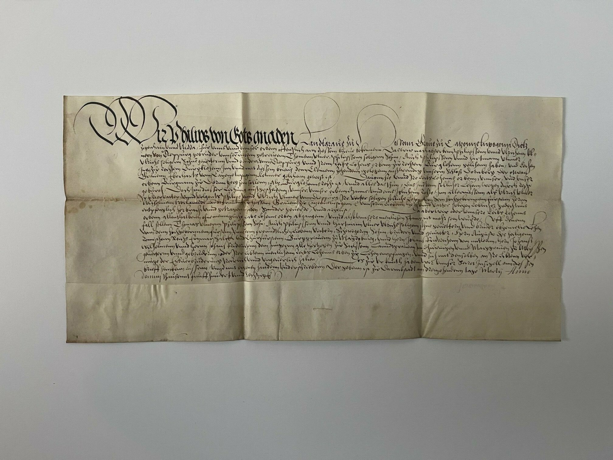 Lehensbrief, Landgraf Philipp der Großmütige, Darmstadt, 13. März 1560 (Taunus-Rhein-Main - Regionalgeschichtliche Sammlung Dr. Stefan Naas CC BY-NC-SA)