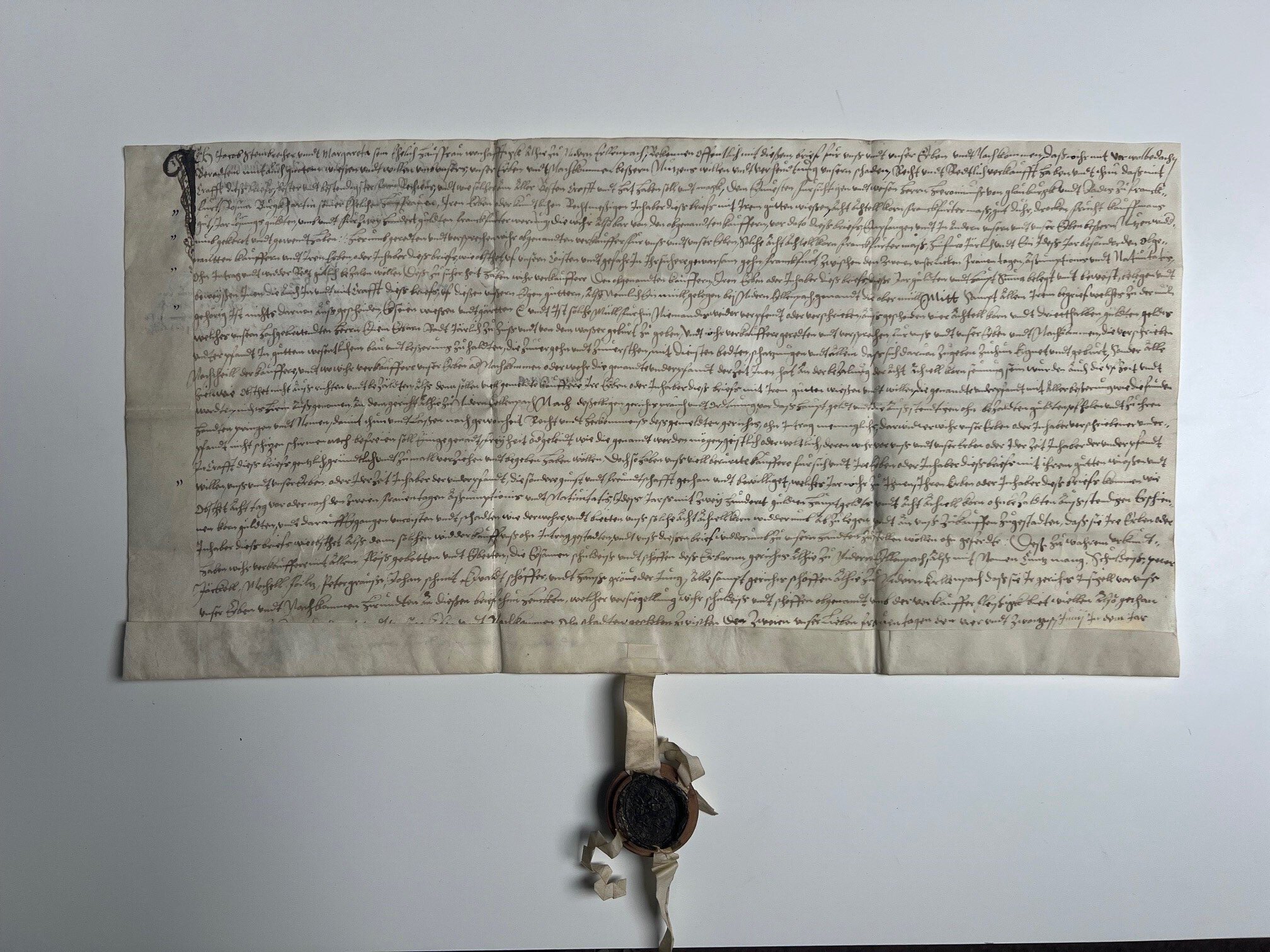 Urkunde 8 Achtel Korngülde auf die Obermühle von Nieder-Erlenbach, 1584 (Taunus-Rhein-Main - Regionalgeschichtliche Sammlung Dr. Stefan Naas CC BY-NC-SA)