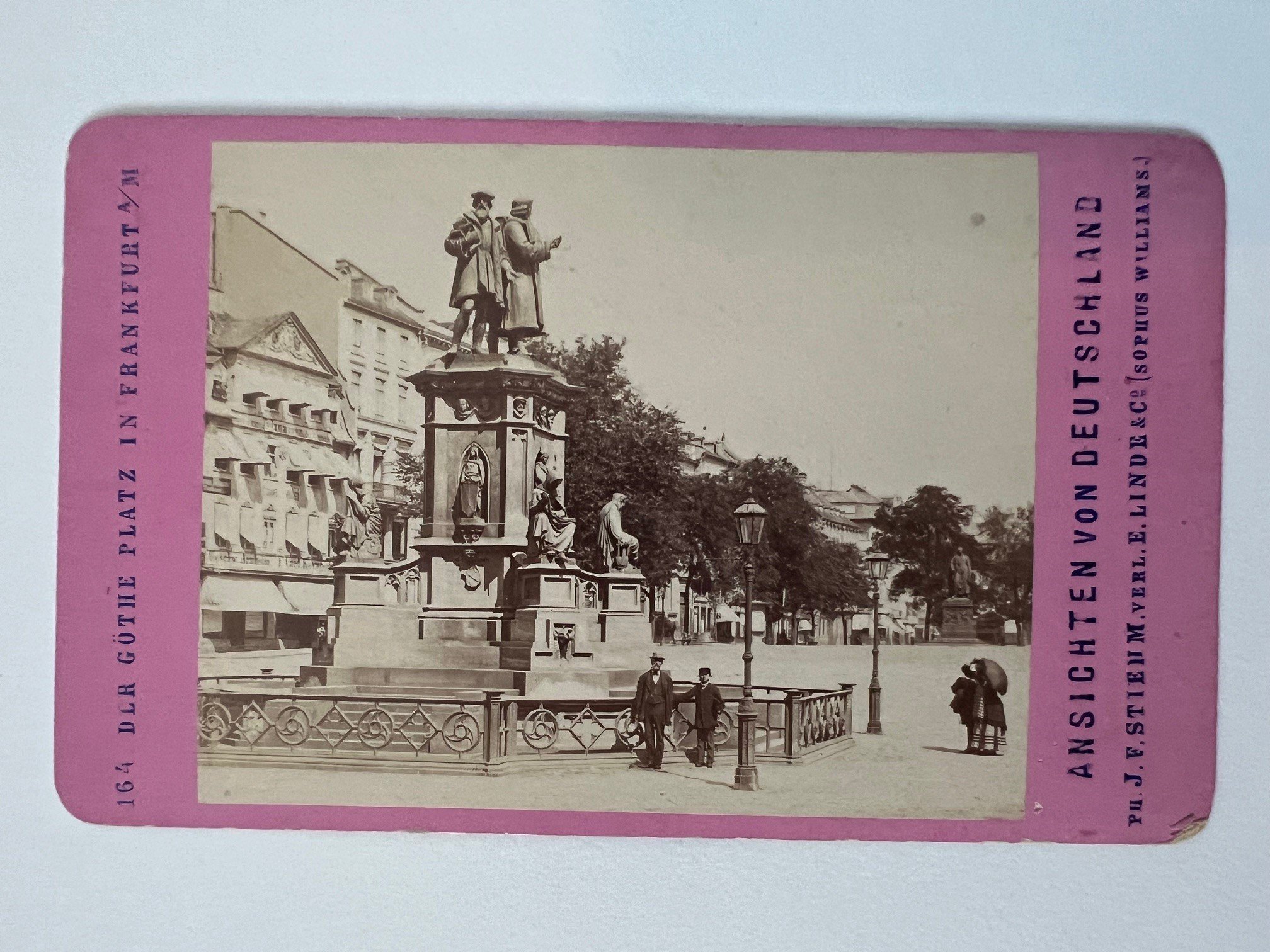 CdV, Johann Friedrich Stiehm, Frankfurt, Nr. 164, Der Göthe-Platz, ca. 1881. (Taunus-Rhein-Main - Regionalgeschichtliche Sammlung Dr. Stefan Naas CC BY-NC-SA)