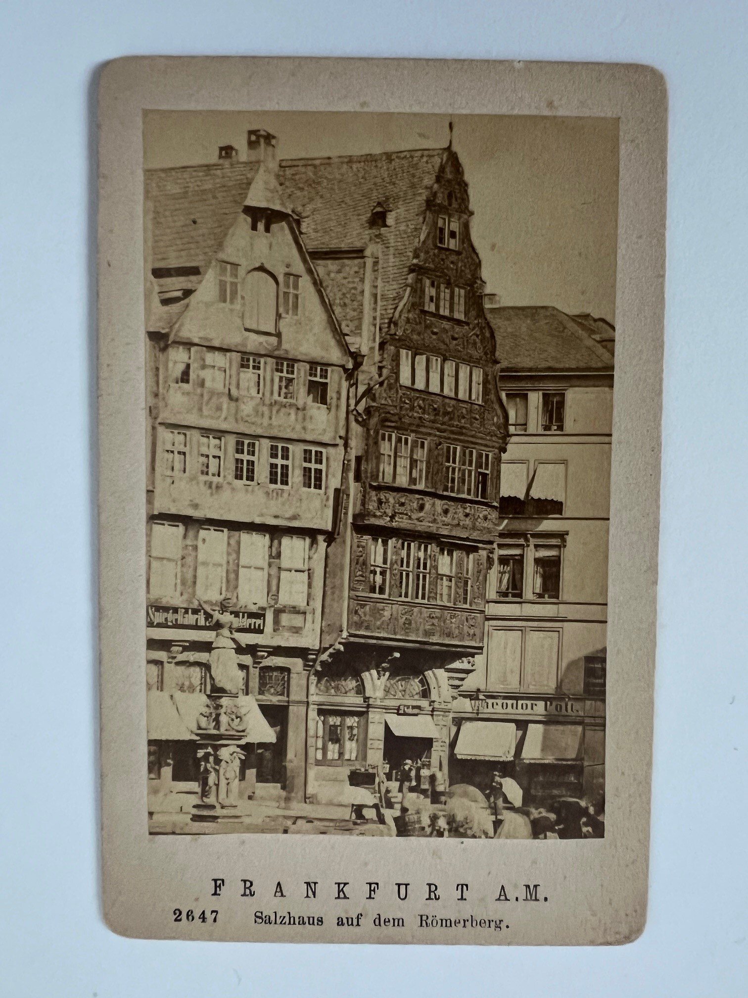 CdV, Unbekannter Fotograf, Frankfurt, Das Salzhaus auf dem Römerberg, ca. 1876. (Taunus-Rhein-Main - Regionalgeschichtliche Sammlung Dr. Stefan Naas CC BY-NC-SA)