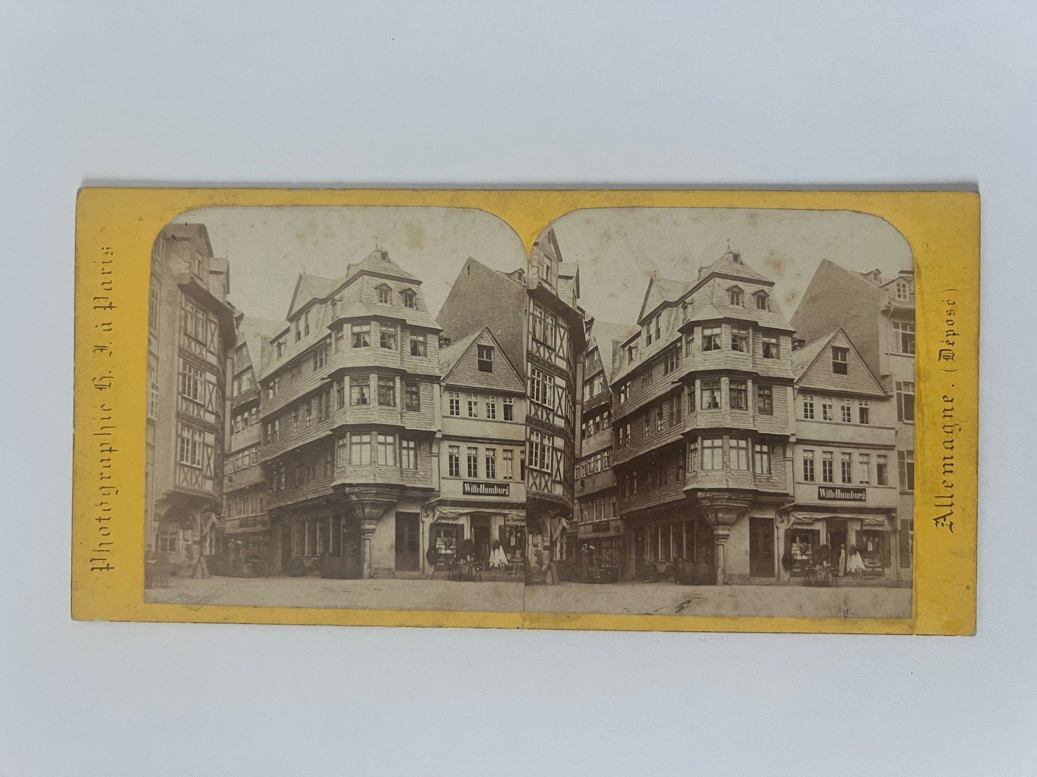 Stereobild, Hippolyte Jouvin, Frankfurt, La maison de Luther, ca. 1865. (Taunus-Rhein-Main - Regionalgeschichtliche Sammlung Dr. Stefan Naas CC BY-NC-SA)