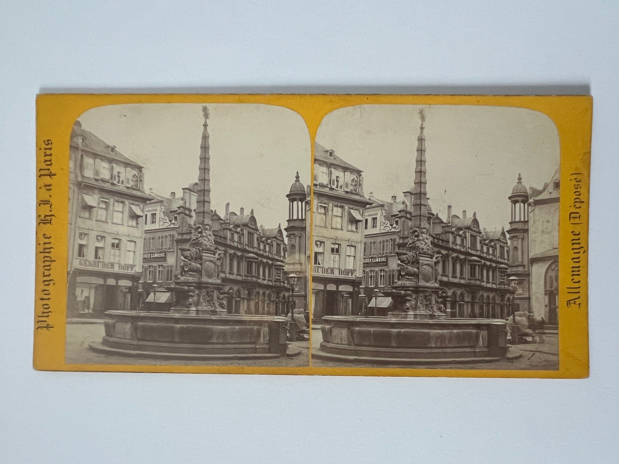 Stereobild, Hippolyte Jouvin, Frankfurt, Nr. 393, Place Liebfrauenberg, ca. 1868. (Taunus-Rhein-Main - Regionalgeschichtliche Sammlung Dr. Stefan Naas CC BY-NC-SA)