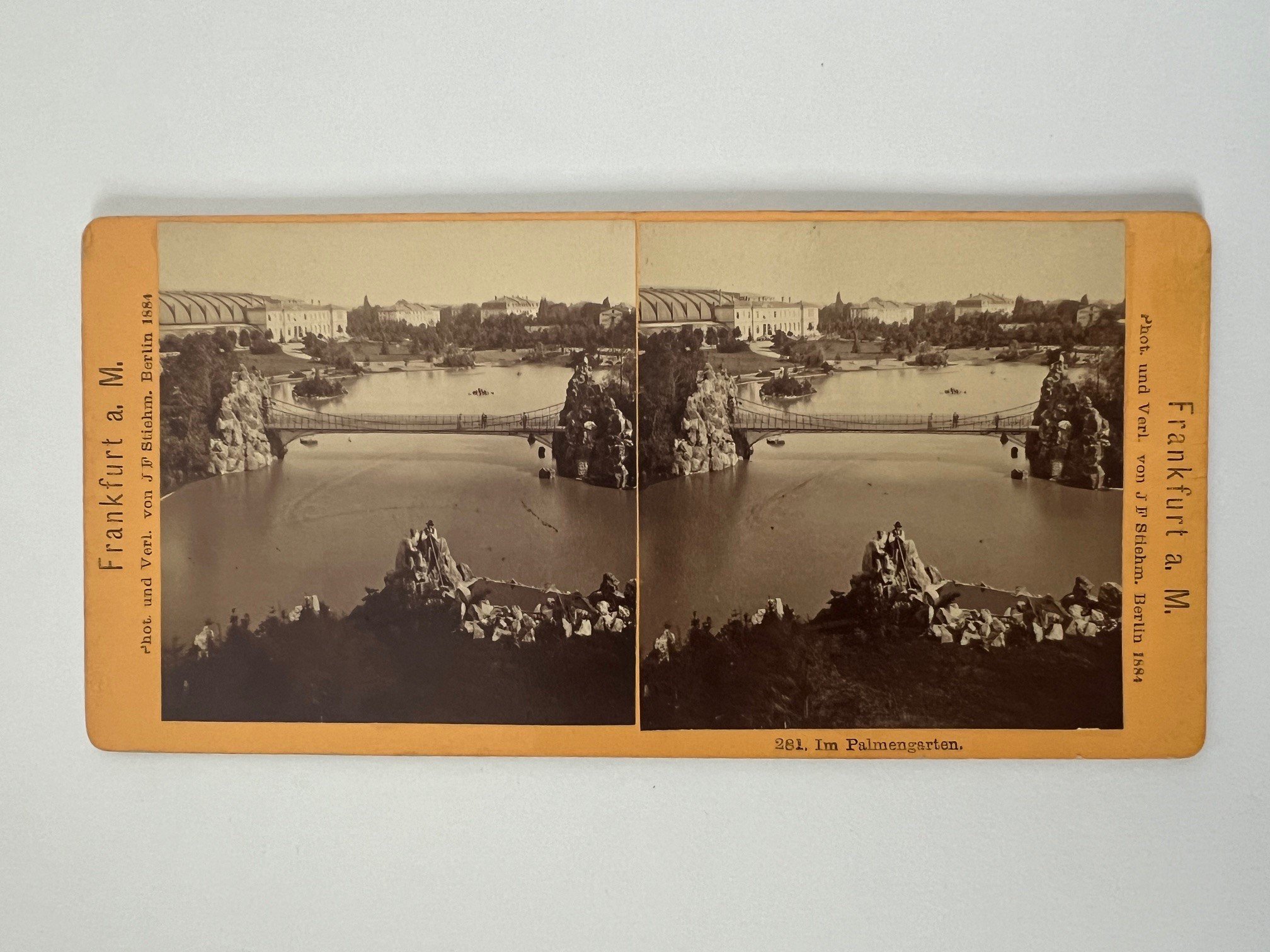 Stereobild, Johann Friedrich Stiehm, Frankfurt, Nr. 281, Im Palmengarten, 1884. (Taunus-Rhein-Main - Regionalgeschichtliche Sammlung Dr. Stefan Naas CC BY-NC-SA)