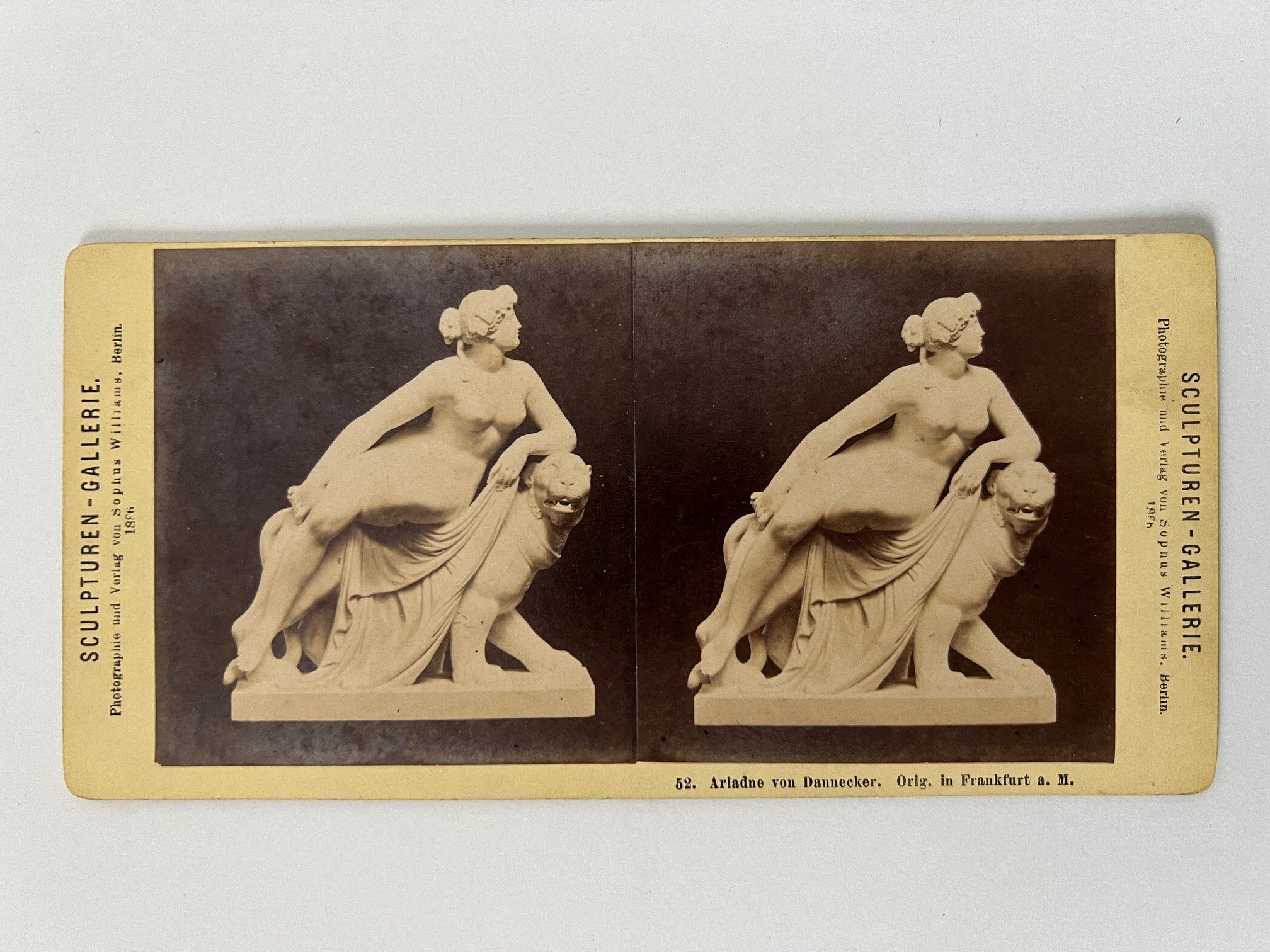 Stereobild, Sophus Williams, Frankfurt, 52, Ariadne von Dannecker, 1886. (Taunus-Rhein-Main - Regionalgeschichtliche Sammlung Dr. Stefan Naas CC BY-NC-SA)