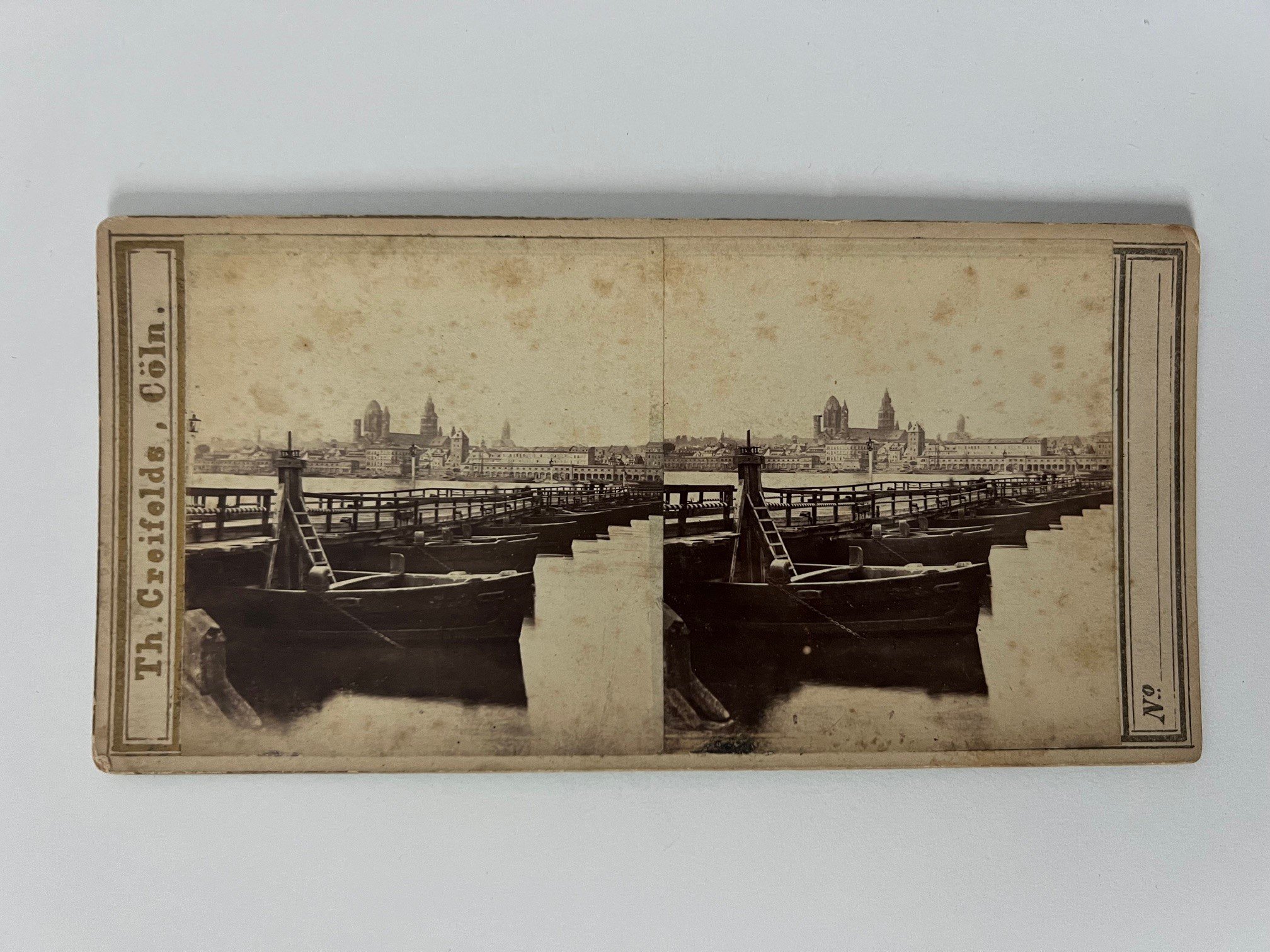 Stereobild, Theodor Creifelds, Mainz, Nr. 220, Rheinseite, ca. 1870. (Taunus-Rhein-Main - Regionalgeschichtliche Sammlung Dr. Stefan Naas CC BY-NC-SA)