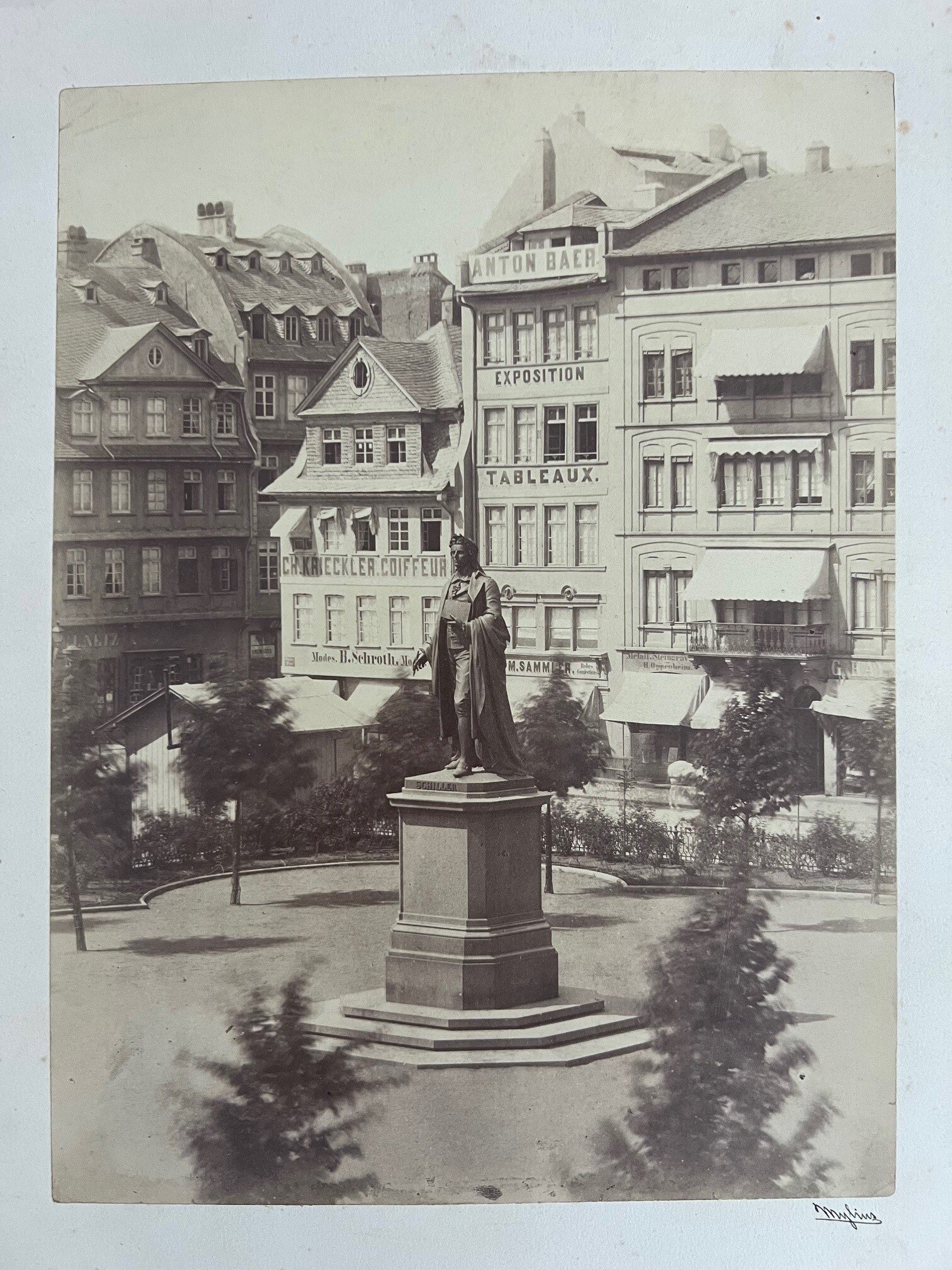Carl Friedrich Mylius, Frankfurt, Schiller-Denkmal, ca. 1870. (Taunus-Rhein-Main - Regionalgeschichtliche Sammlung Dr. Stefan Naas CC BY-NC-SA)