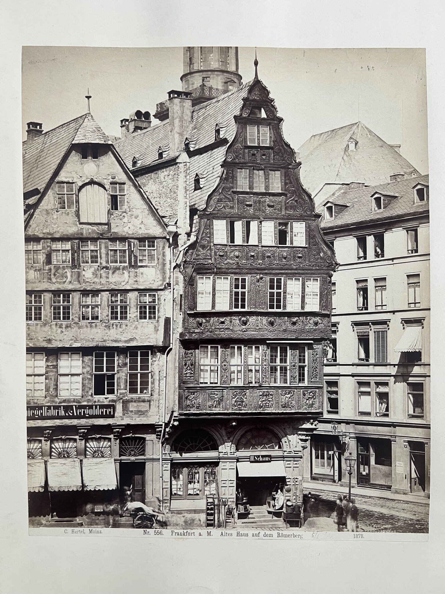 Carl Hertel, Frankfurt, Das Salzhaus auf dem Römerberg, 1878. (Taunus-Rhein-Main - Regionalgeschichtliche Sammlung Dr. Stefan Naas CC BY-NC-SA)
