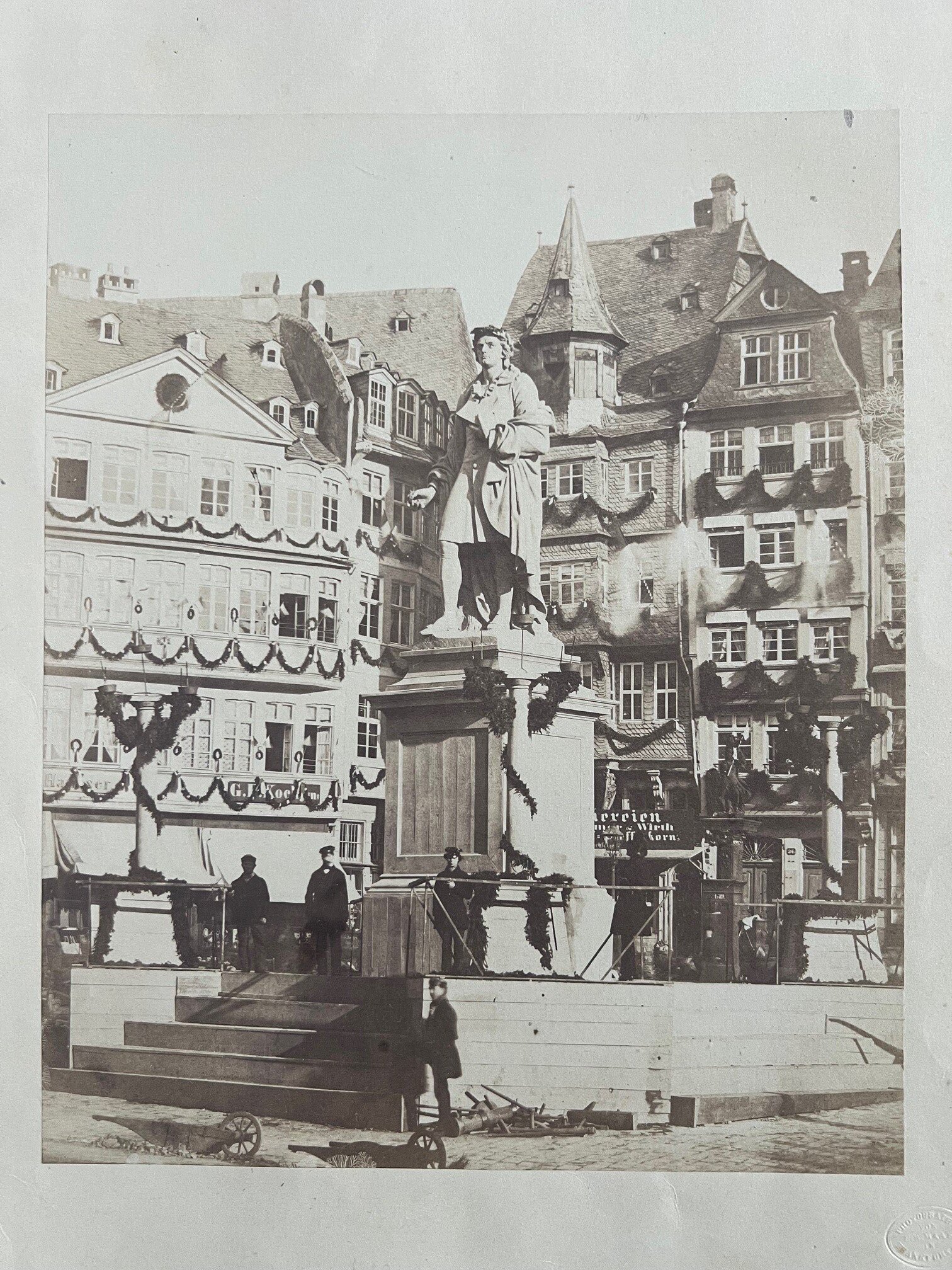 Friedrich Wilhelm Maas, Frankfurt, Das Schiller-Denkmal, 1859. (Taunus-Rhein-Main - Regionalgeschichtliche Sammlung Dr. Stefan Naas CC BY-NC-SA)