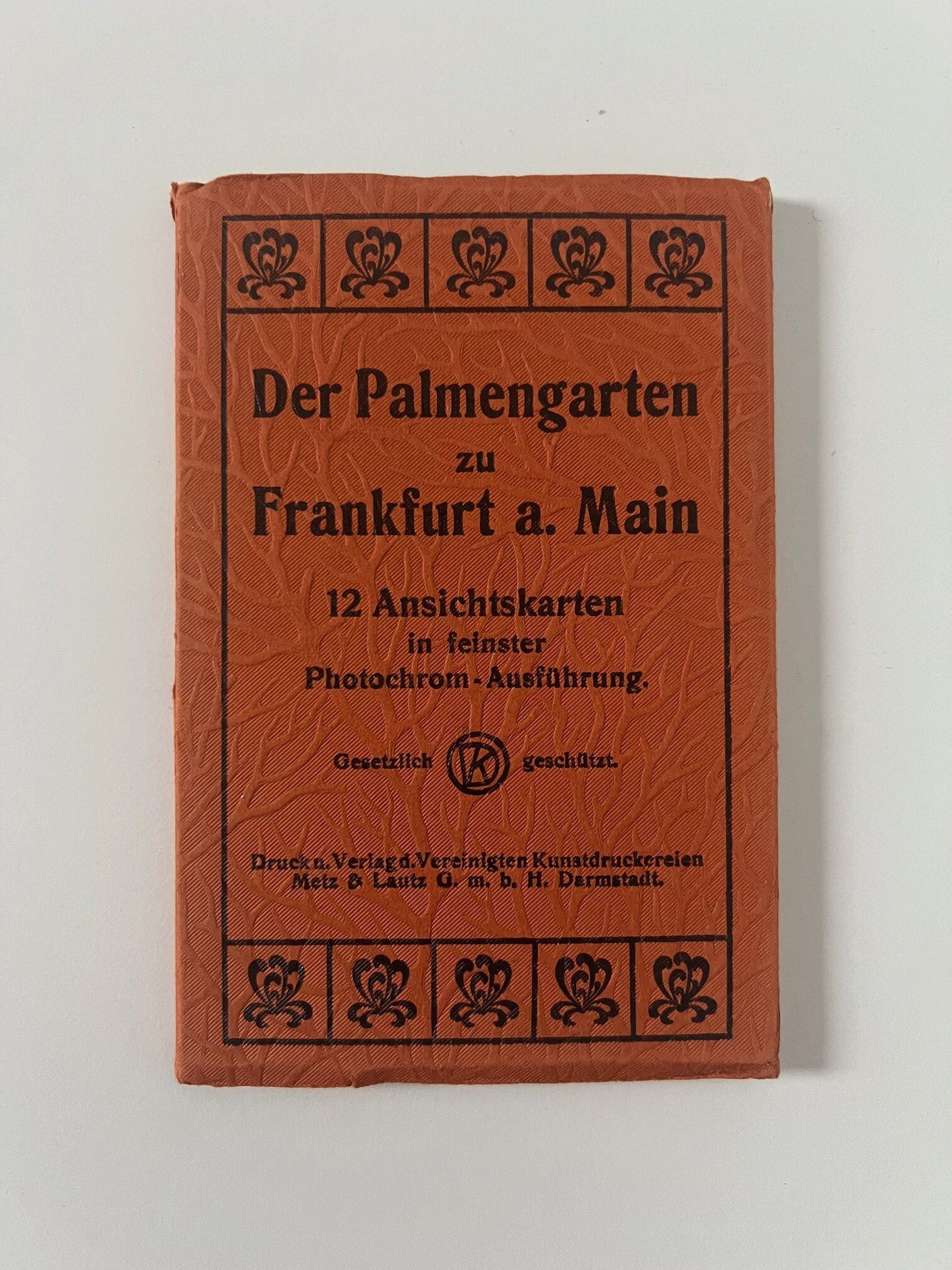 Verlag Metz und Lautz, Der Palmengarten zu Frankfurt a. M., 12 Ansichtskarten in feinster Photochrom-Ausführung, Leporello ca. 1914. (Taunus-Rhein-Main - Regionalgeschichtliche Sammlung Dr. Stefan Naas CC BY-NC-SA)