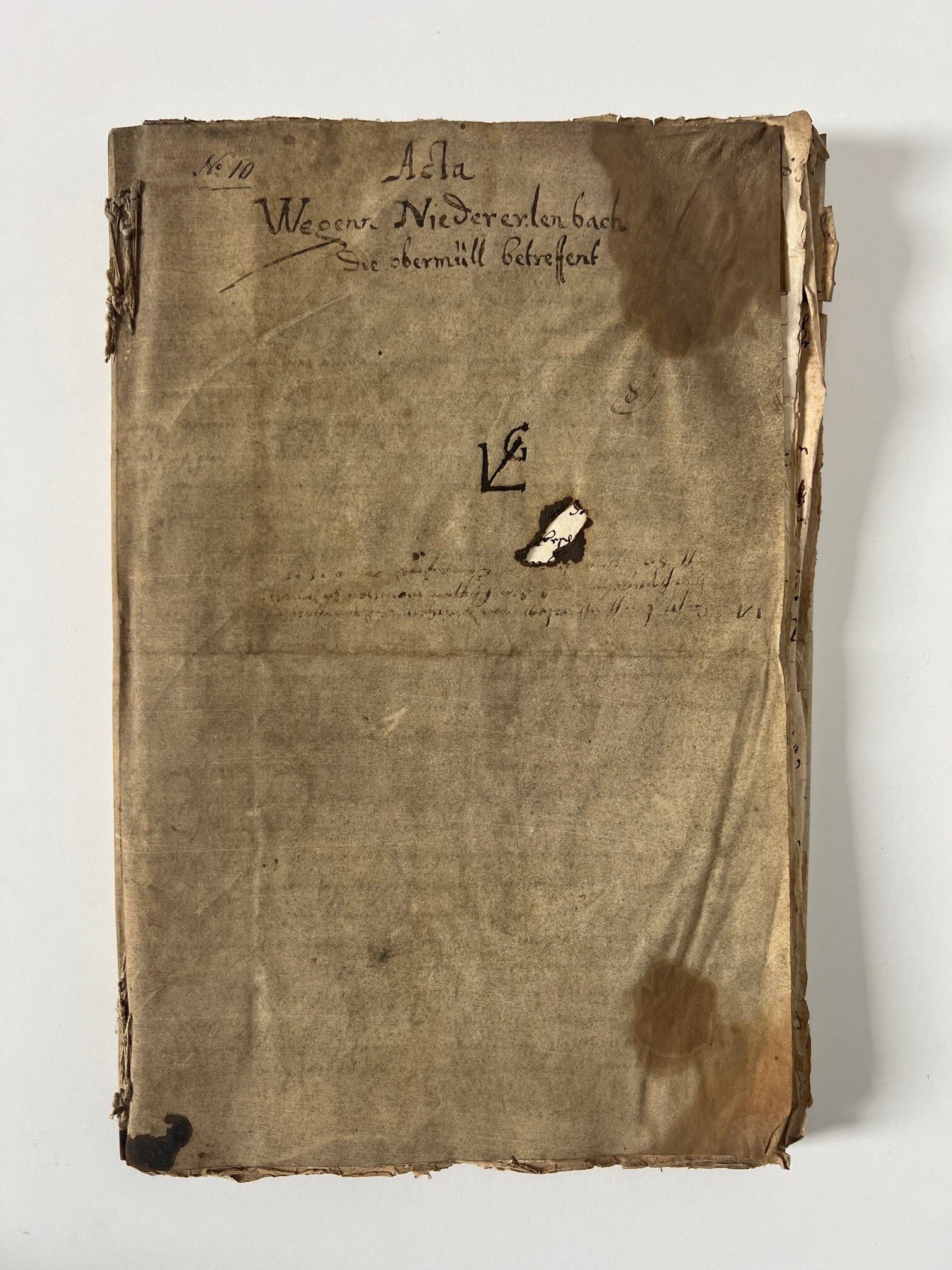 Handschrift, Acta wegen Niedererlenbach die obermüll betreffend, Frankfurt, 1610-1617. (Taunus-Rhein-Main - Regionalgeschichtliche Sammlung Dr. Stefan Naas CC BY-NC-SA)