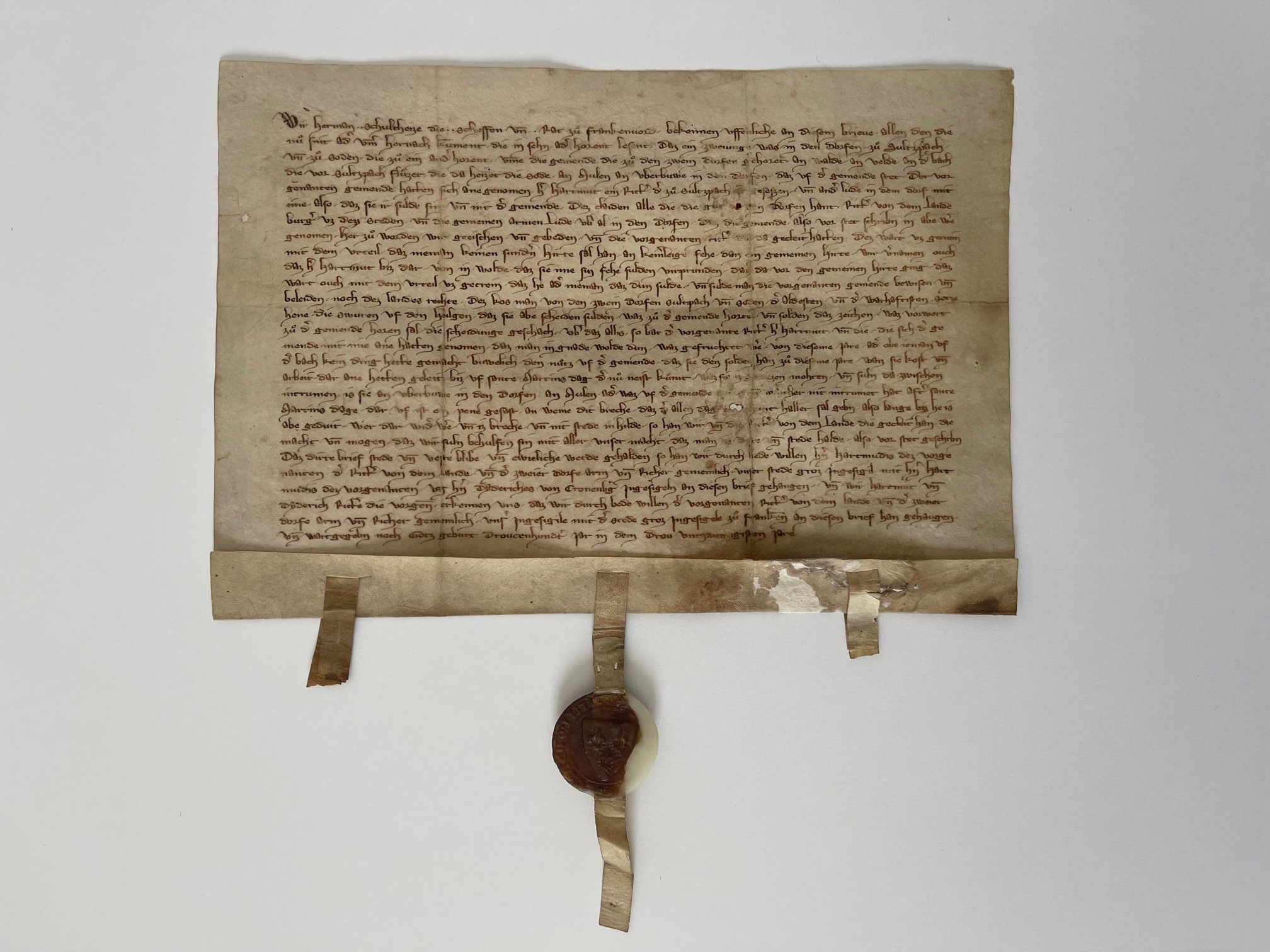 Urkunde von Hartmut Ritter von Sulzbach 1323 (Taunus-Rhein-Main - Regionalgeschichtliche Sammlung Dr. Stefan Naas CC BY-NC-SA)