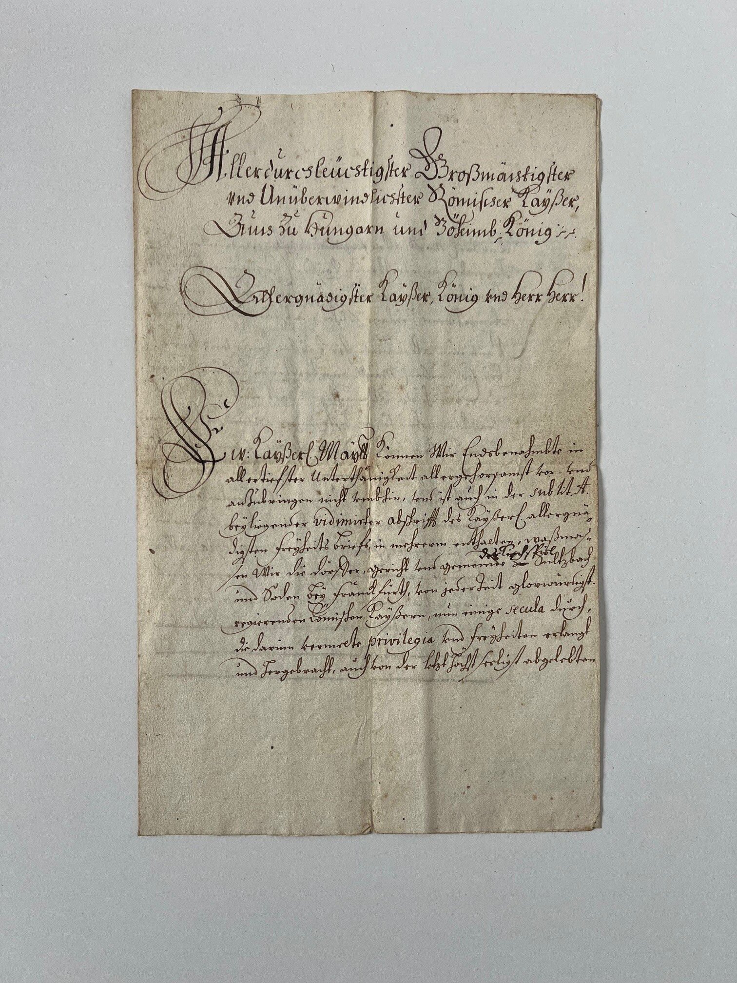 Entwurf eines Schreibens der Gemeinden Sulzbach und Soden an den Römischen Kaiser, vermutlich 1712. (Taunus-Rhein-Main - Regionalgeschichtliche Sammlung Dr. Stefan Naas CC BY-NC-SA)