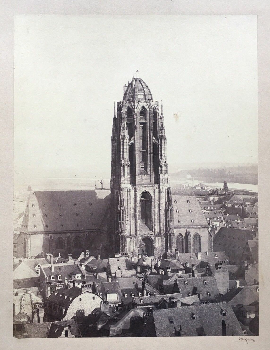 Frankfurter Dom von der Paulskirche aus gesehen, 1866 (Taunus-Rhein-Main - Regionalgeschichtliche Sammlung Dr. Stefan Naas CC BY-NC-SA)