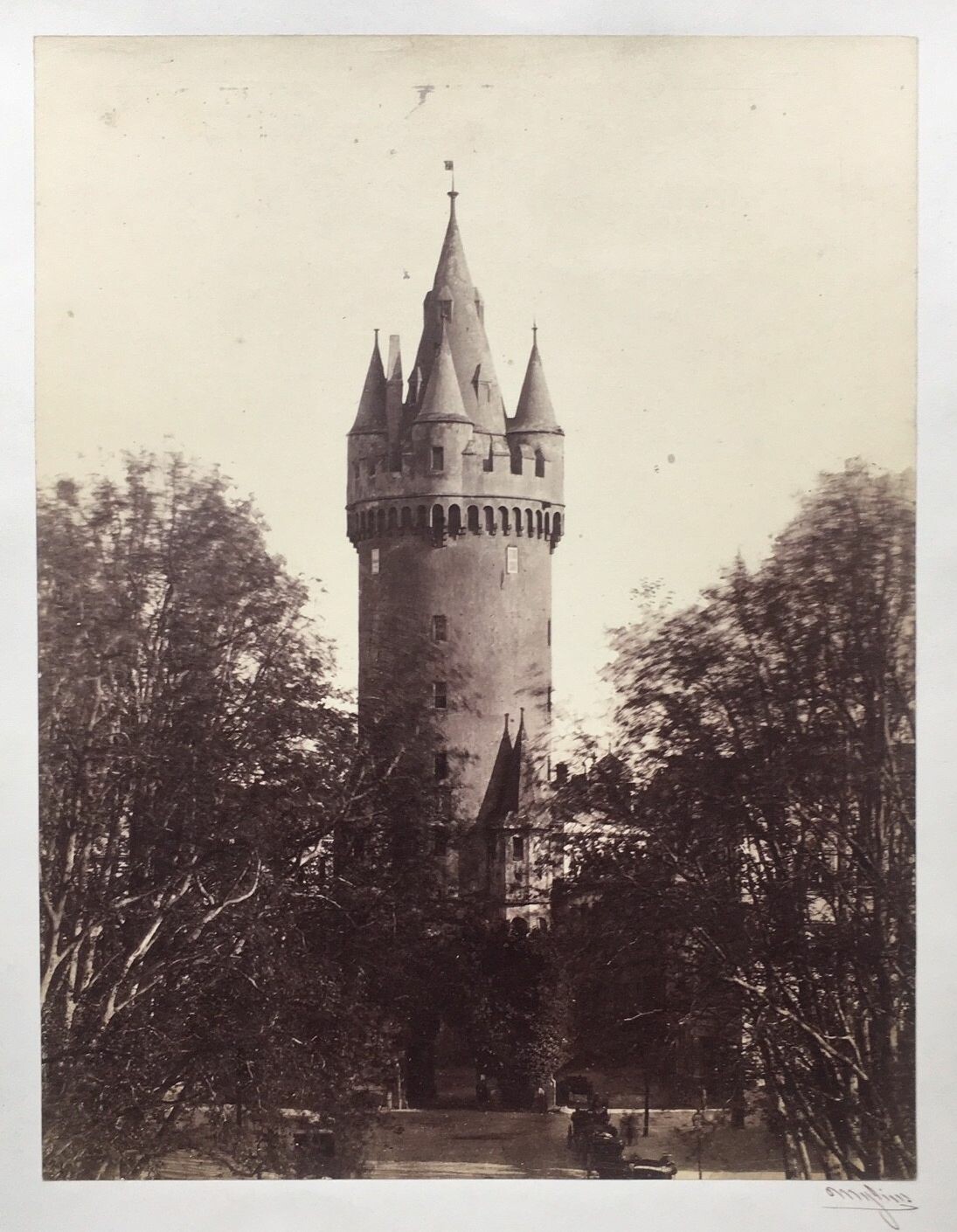 Eschenheimer Turm von Norden gesehen, um 1865 (Taunus-Rhein-Main - Regionalgeschichtliche Sammlung Dr. Stefan Naas CC BY-NC-SA)