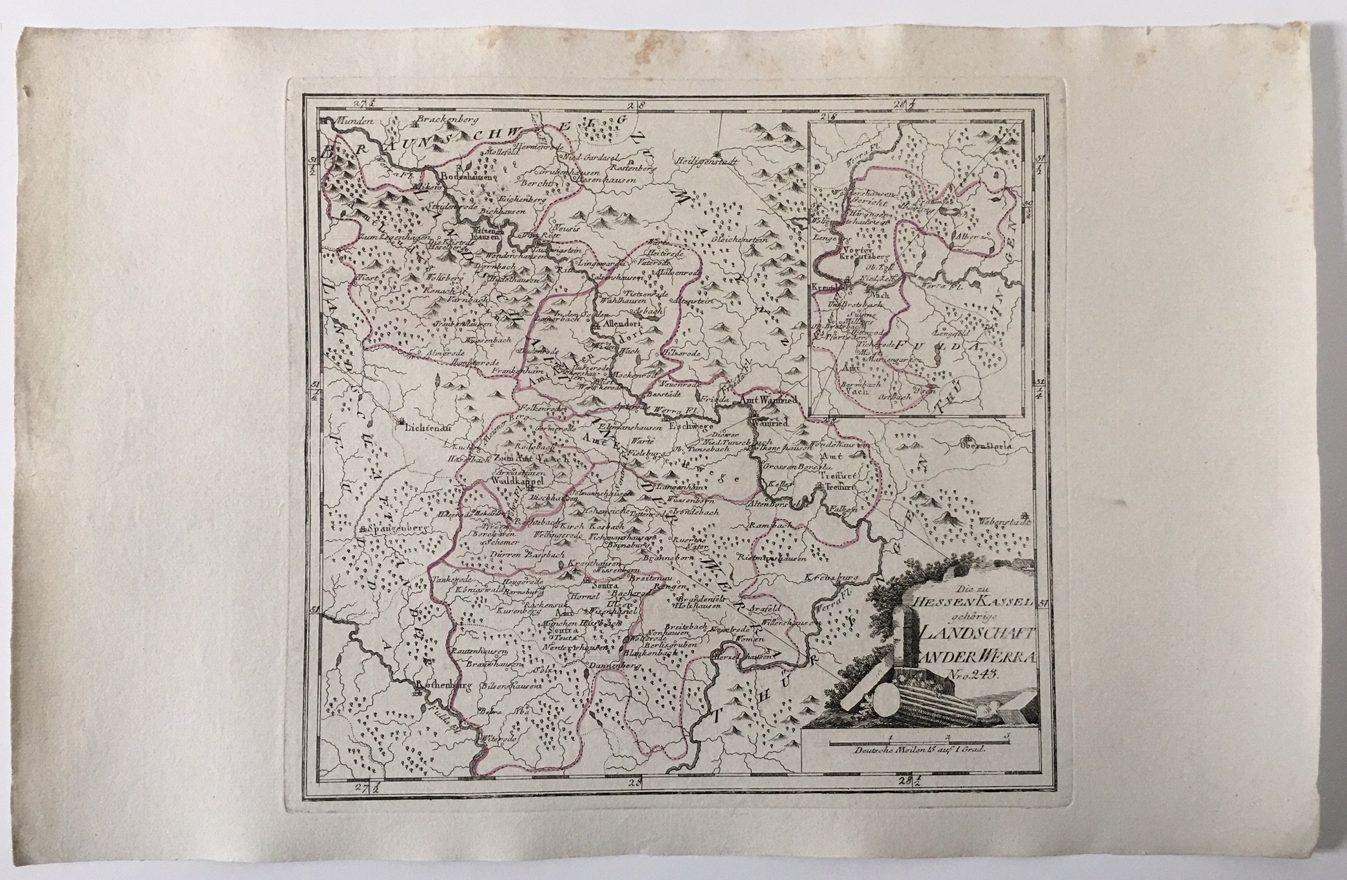 F. J. J. v. Reilly: Die zu Hessen Kassel gehörige Landschaft an der Werra. 1791 (Regionalgeschichtliche Sammlung Dr. Stefan Naas CC BY-NC-SA)