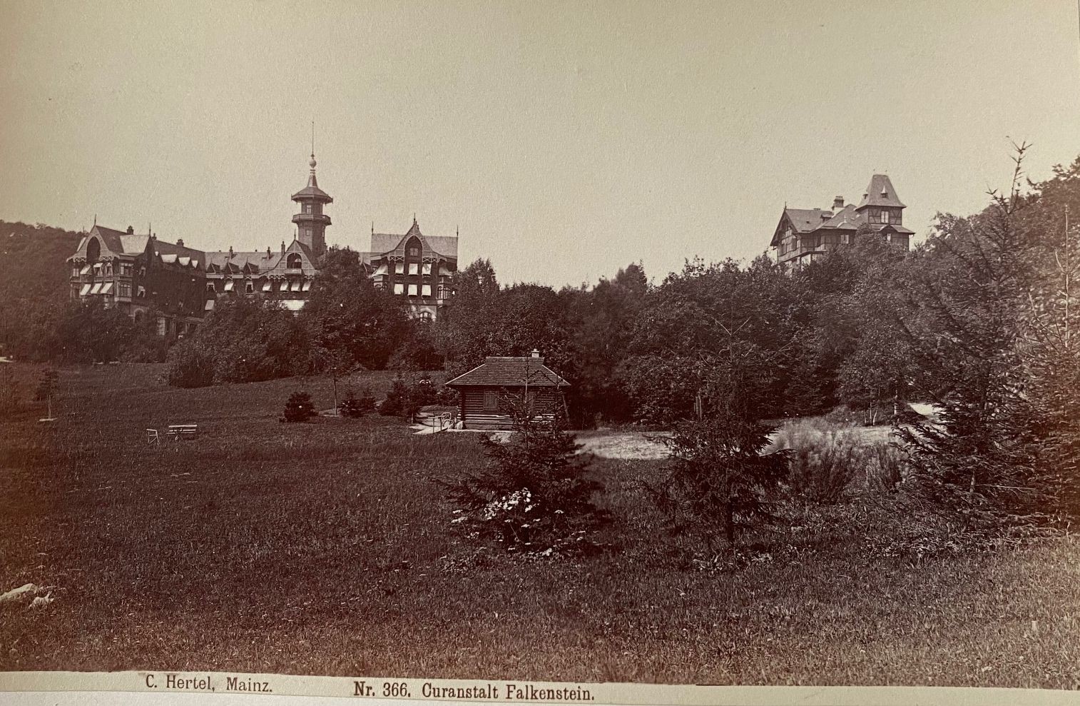 Fotografie, Carl Hertel No. 366, Curanstalt Falkenstein, ca. 1885 (Taunus-Rhein-Main - Regionalgeschichtliche Sammlung Dr. Stefan Naas CC BY-NC-SA)