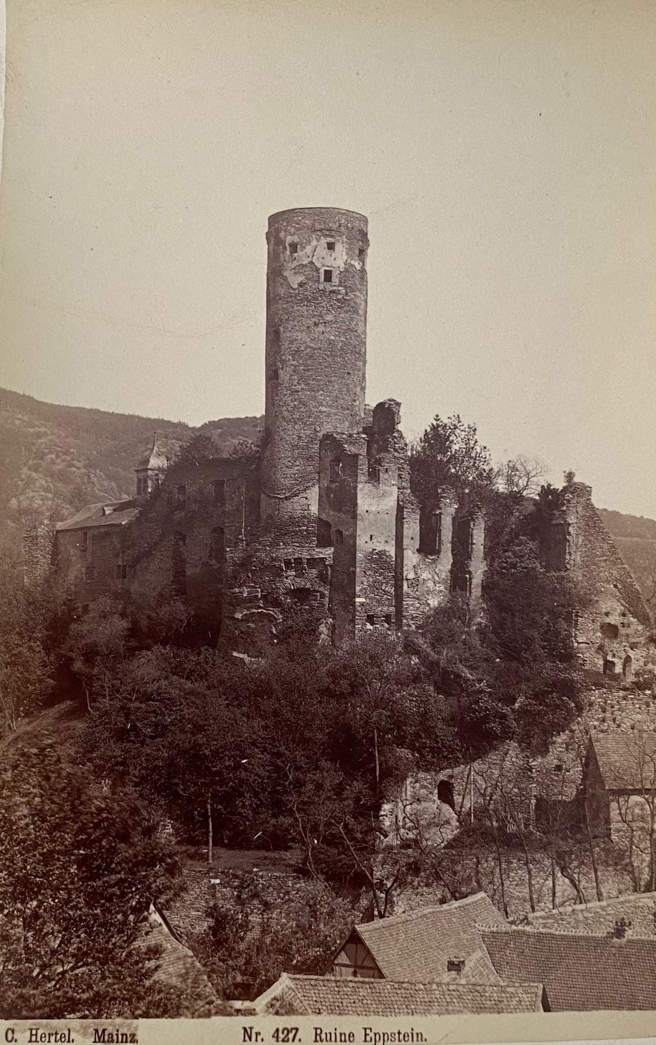 Fotografie, Carl Hertel No. 427, Ruine Eppstein, ca. 1885 (Taunus-Rhein-Main - Regionalgeschichtliche Sammlung Dr. Stefan Naas CC BY-NC-SA)