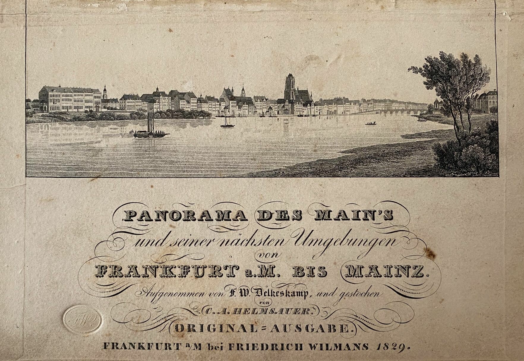 Friedrich Wilhelm Delkeskamp, Panorama des Main`s, 1829 (Taunus-Rhein-Main - Regionalgeschichtliche Sammlung Dr. Stefan Naas CC BY-NC-SA)