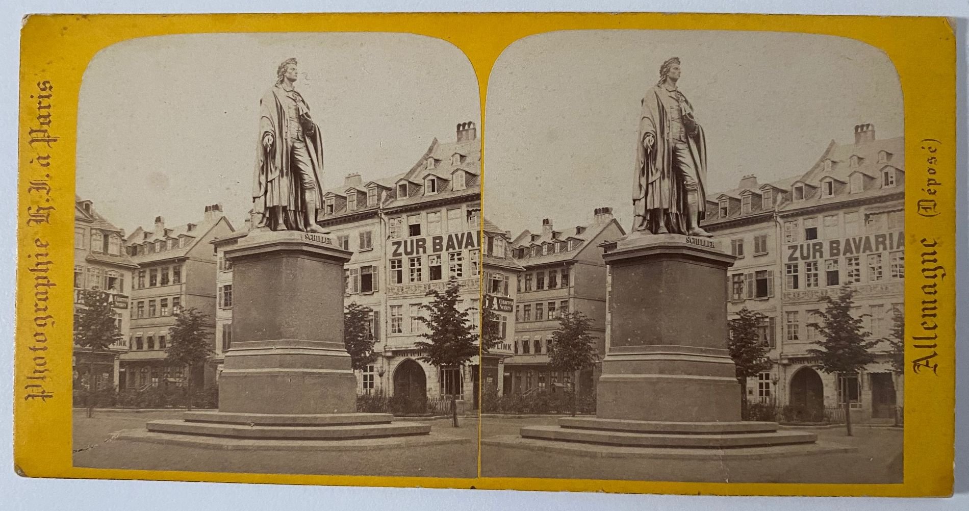 Hippolyte Jouvin, Francfort sur le mein, Nr. 394, Statue de Schiller, ca. 1868 (Taunus-Rhein-Main - Regionalgeschichtliche Sammlung Dr. Stefan Naas CC BY-NC-SA)