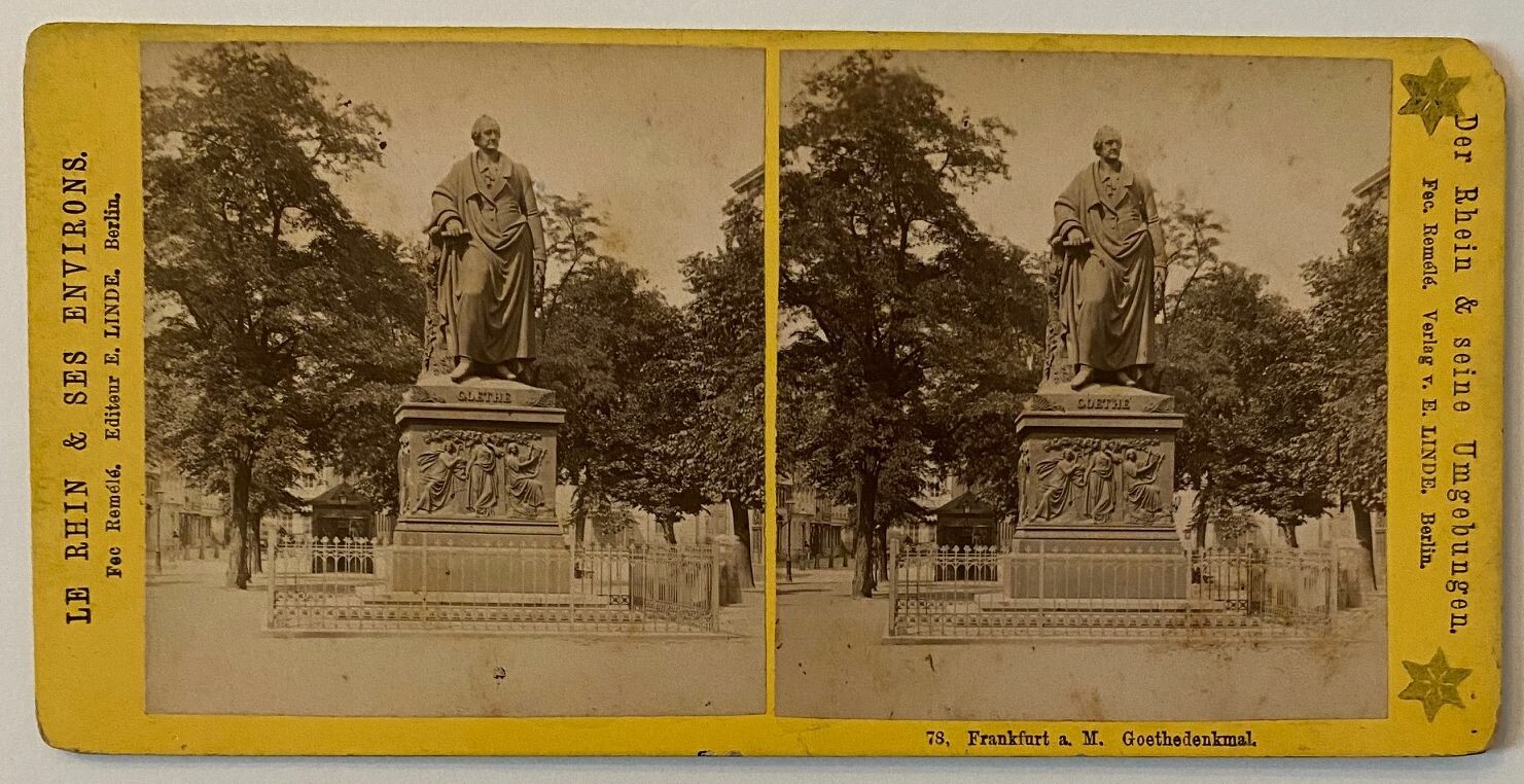 Frankfurt a. M. Goethedenkmal, ca. 1882 (Taunus-Rhein-Main - Regionalgeschichtliche Sammlung Dr. Stefan Naas CC BY-NC-SA)