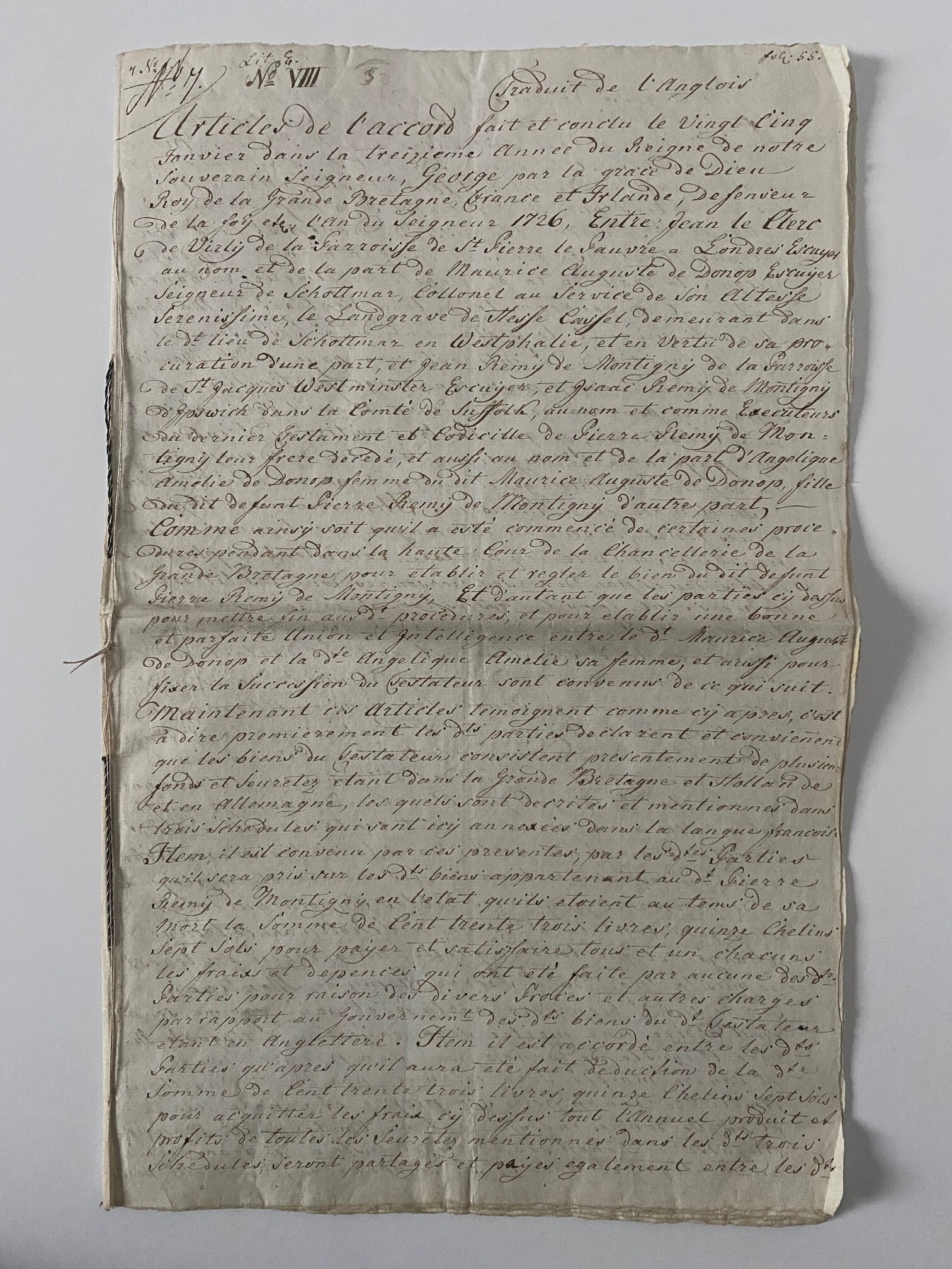 Erbvertrag Remy de Montigny 1725/1726, Kopie von 1787 (Taunus-Rhein-Main - Regionalgeschichtliche Sammlung Dr. Stefan Naas CC BY-NC-SA)