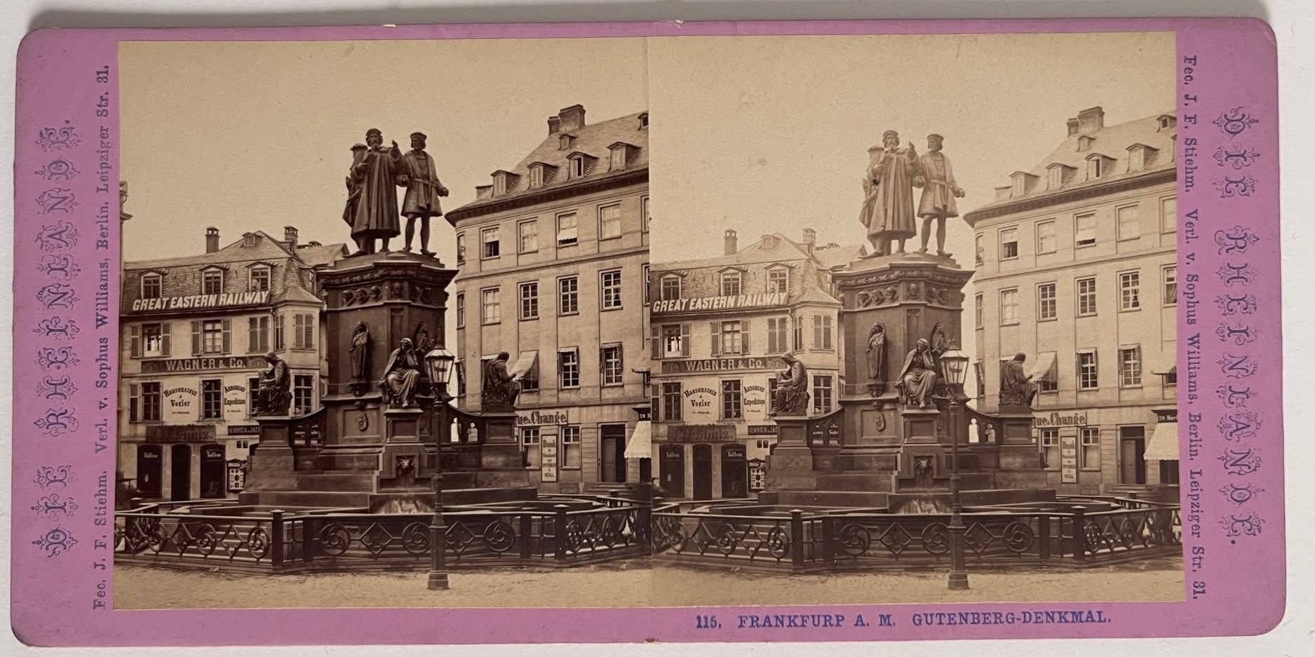 F. Stiehm, Frankfurt, Gutenberg-Denkmal, ca. 1880 (Taunus-Rhein-Main - Regionalgeschichtliche Sammlung Dr. Stefan Naas CC BY-NC-SA)