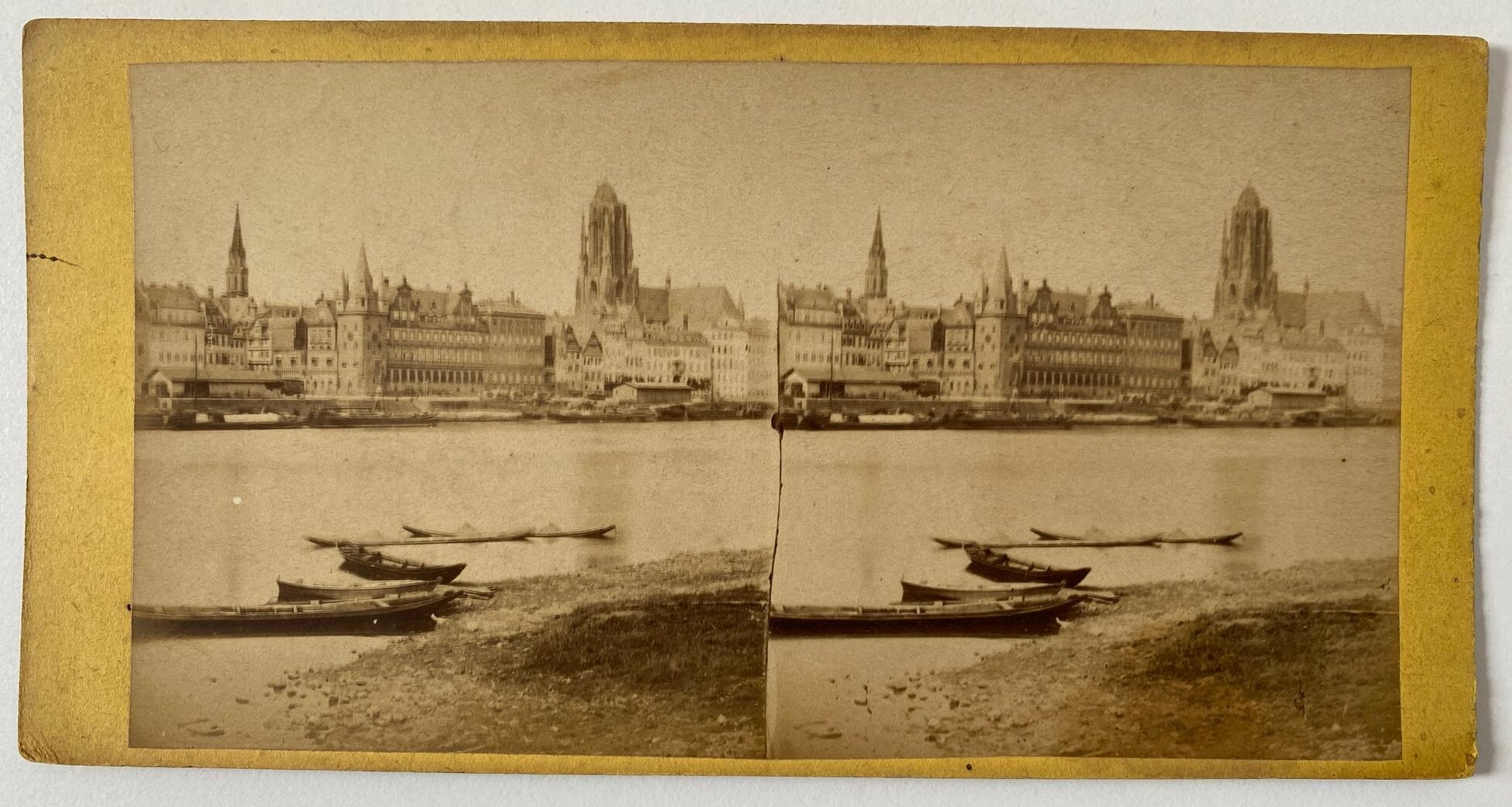 Frankfurt am Main, Panorama vom Main, ca. 1866 (Taunus-Rhein-Main - Regionalgeschichtliche Sammlung Dr. Stefan Naas CC BY-NC-SA)
