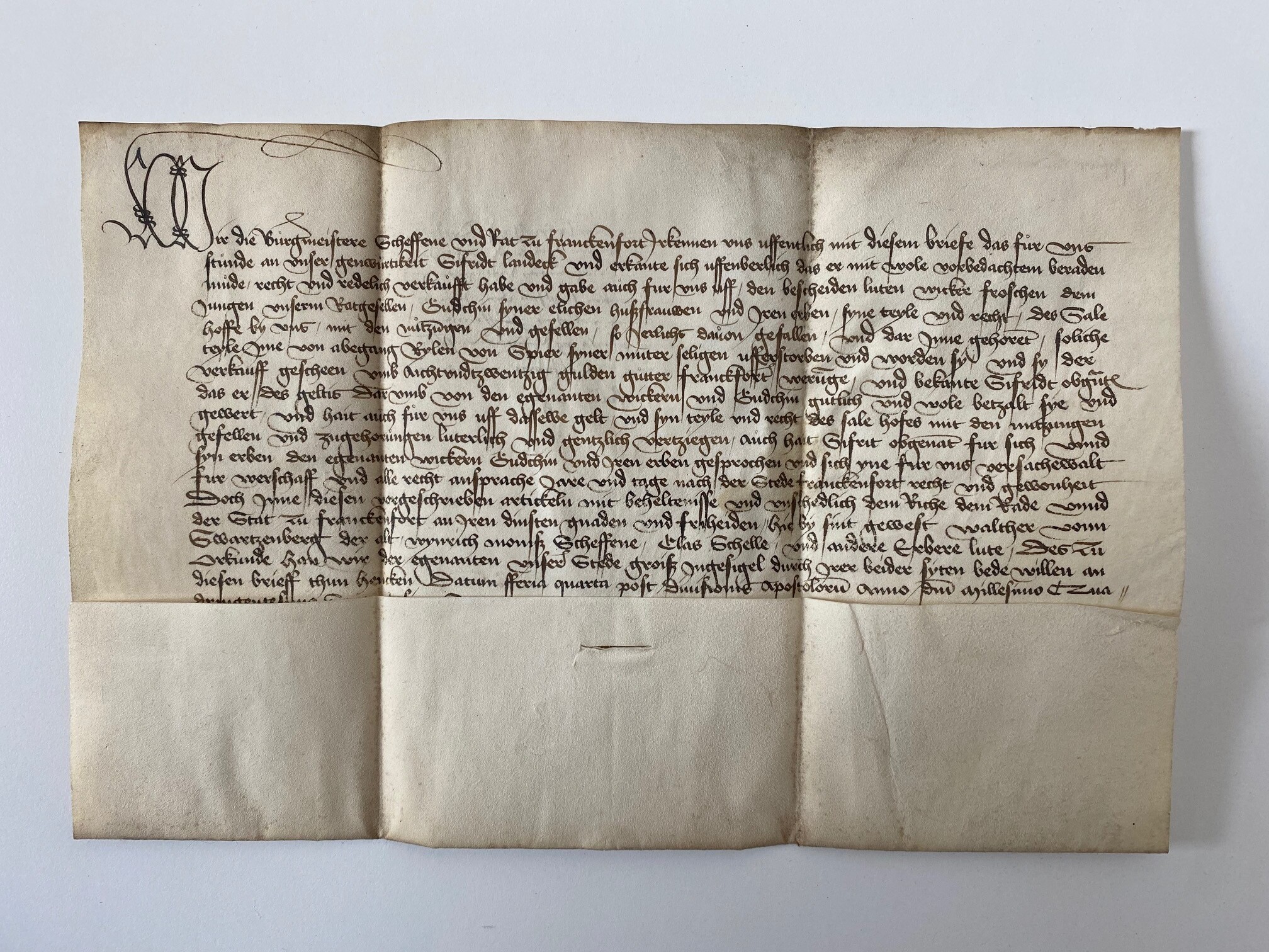 Saalhof, Währschaftsbrief der Frankfurter Stadtkanzlei vom 17. Juli 1476. (Taunus-Rhein-Main - Regionalgeschichtliche Sammlung Dr. Stefan Naas CC BY-NC-SA)