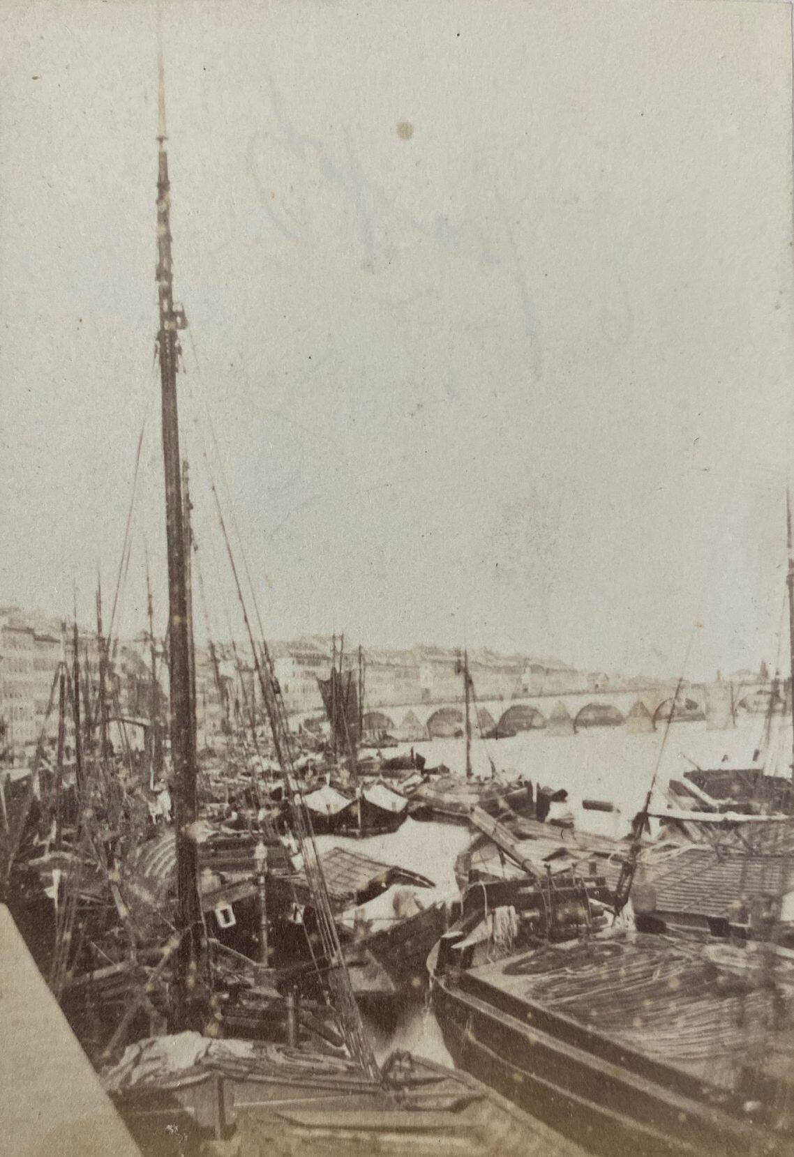 Hippolyte Jouvin, Francfort, Vue Generale du Port, ca. 1865 (Taunus-Rhein-Main - Regionalgeschichtliche Sammlung Dr. Stefan Naas CC BY-NC-SA)