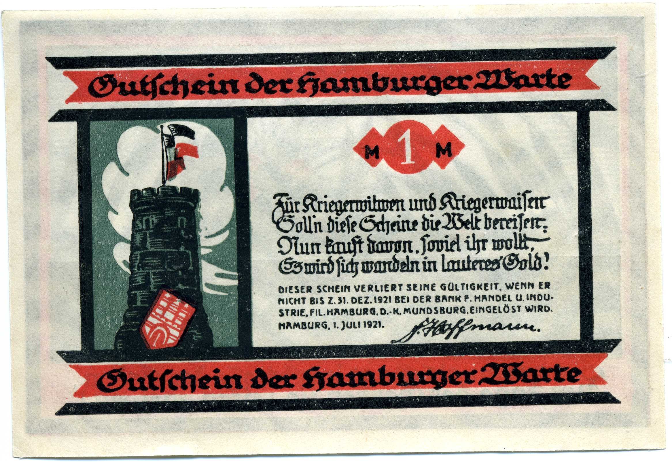 Notgeld der Hamburger Warte (Museum für Sepulkralkultur CC BY-NC-SA)