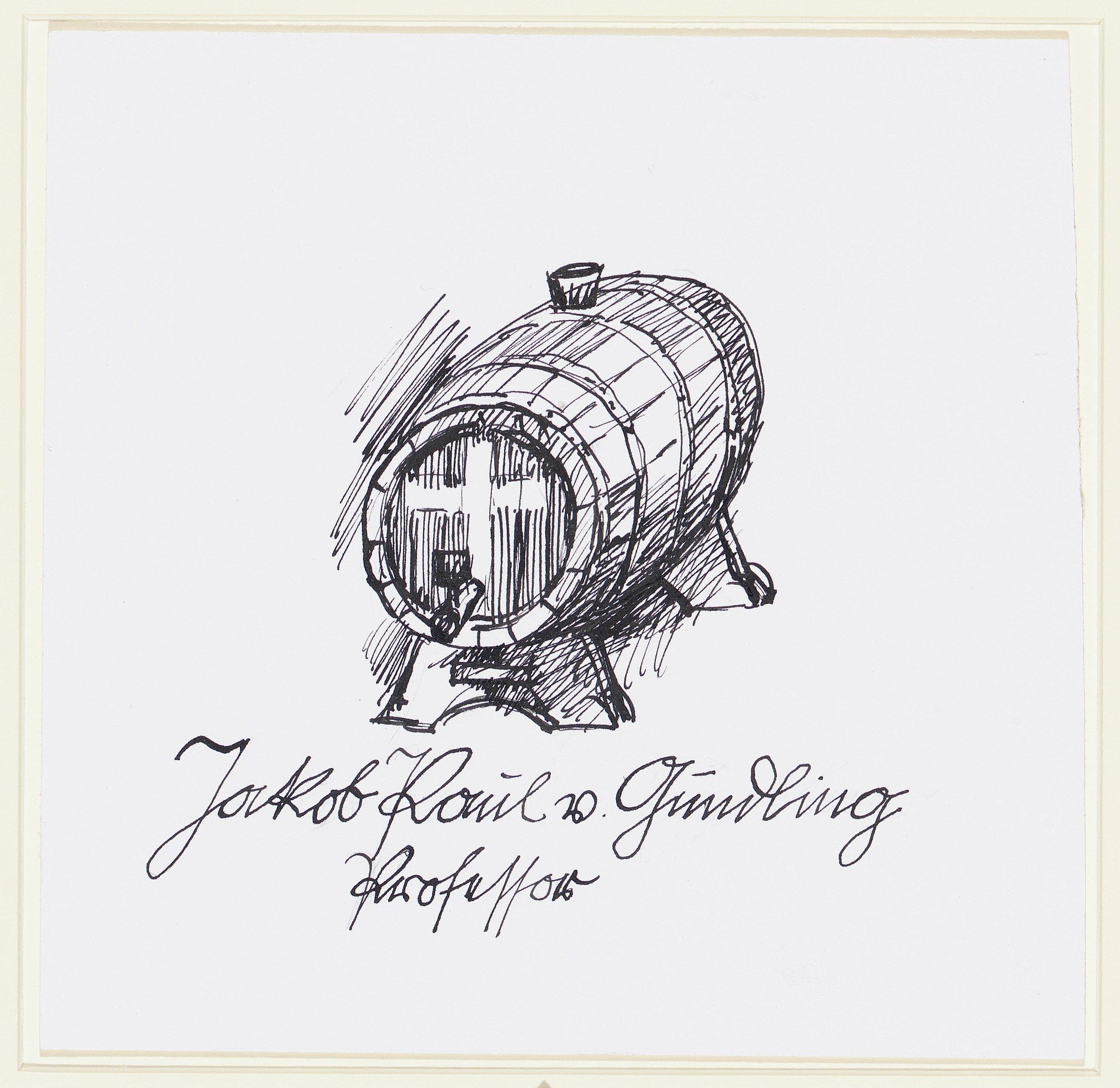Zeichnung "Jakob Paul v. Gundling / Professor" (Museum für Sepulkralkultur CC BY-NC-SA)