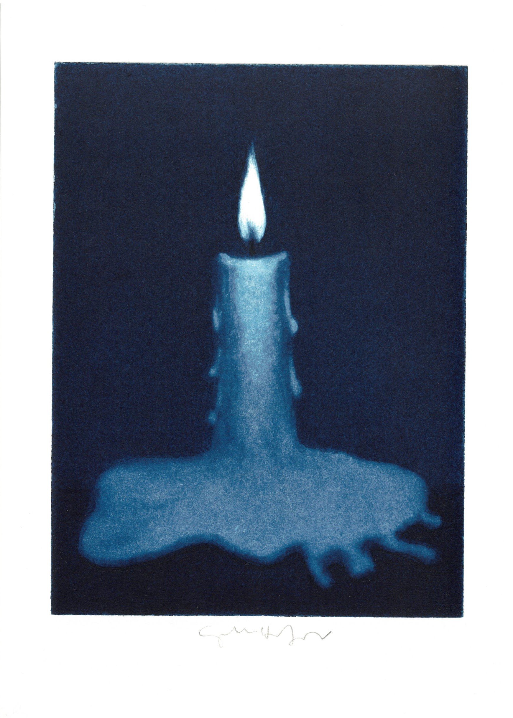 Grafik 'Brennende Kerze' (Museum für Sepulkralkultur CC0)