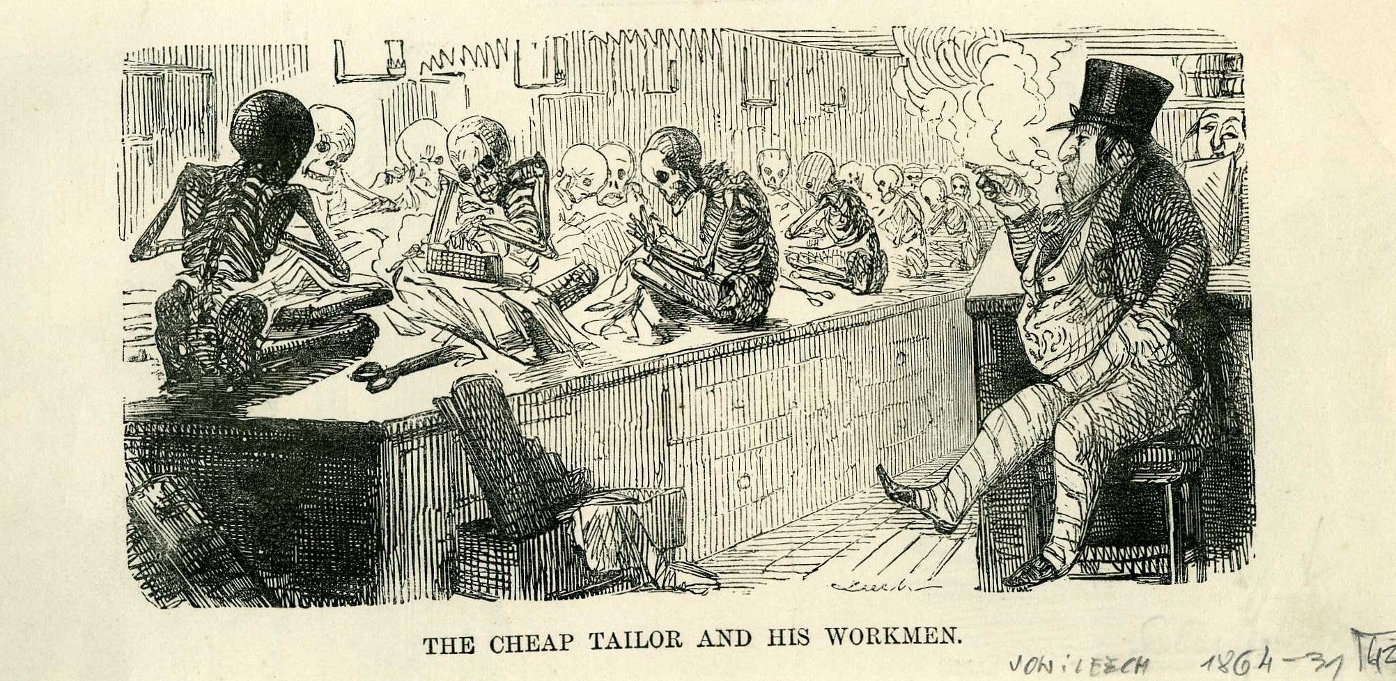 Grafik "The cheap tailor and his workmen" (Museum für Sepulkralkultur CC BY-NC-SA)