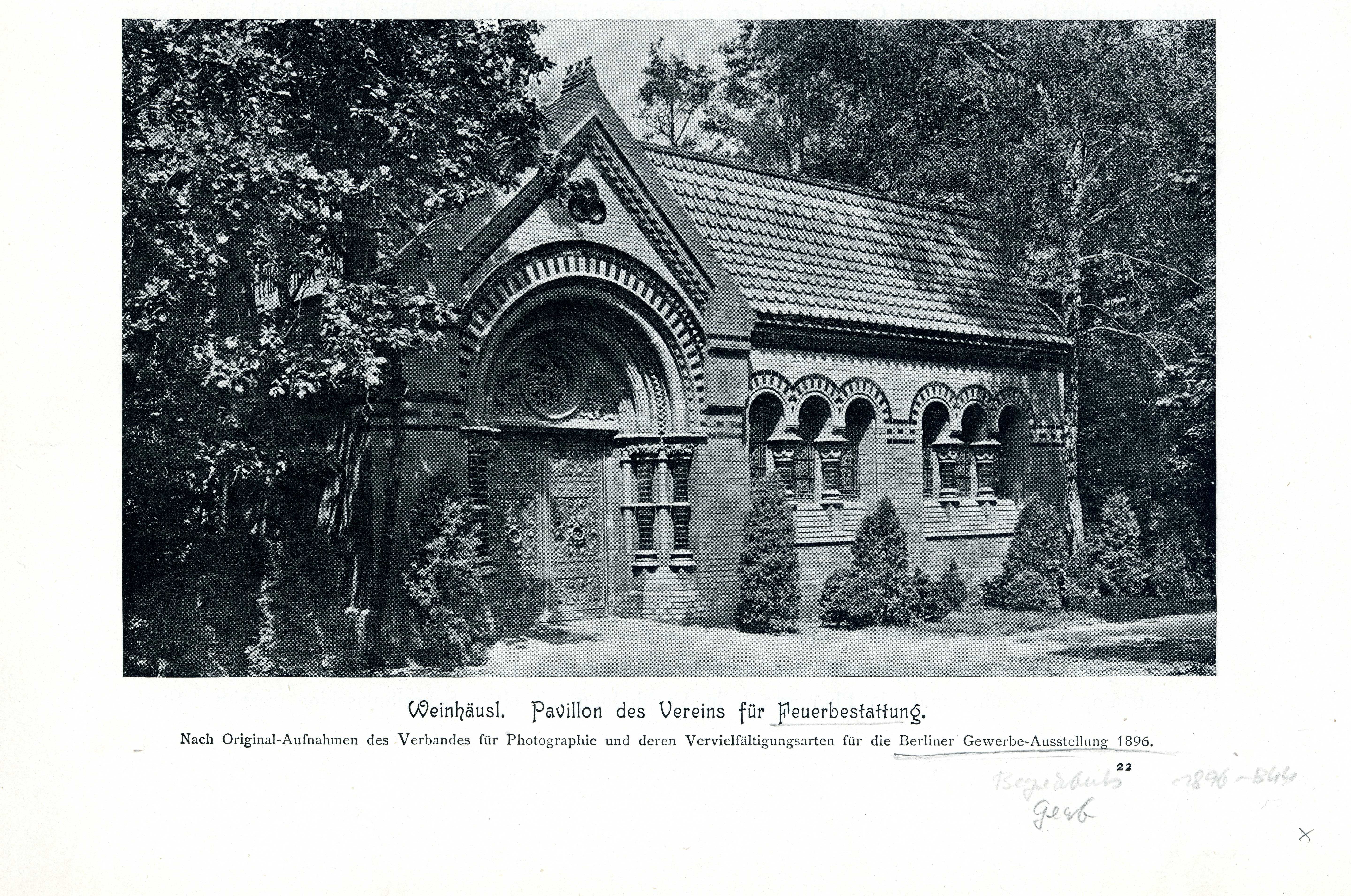 Fotografie "Weinhäusl. Pavillion des Vereins für Feuerbestattung" (Museum für Sepulkralkultur CC BY-NC-SA)