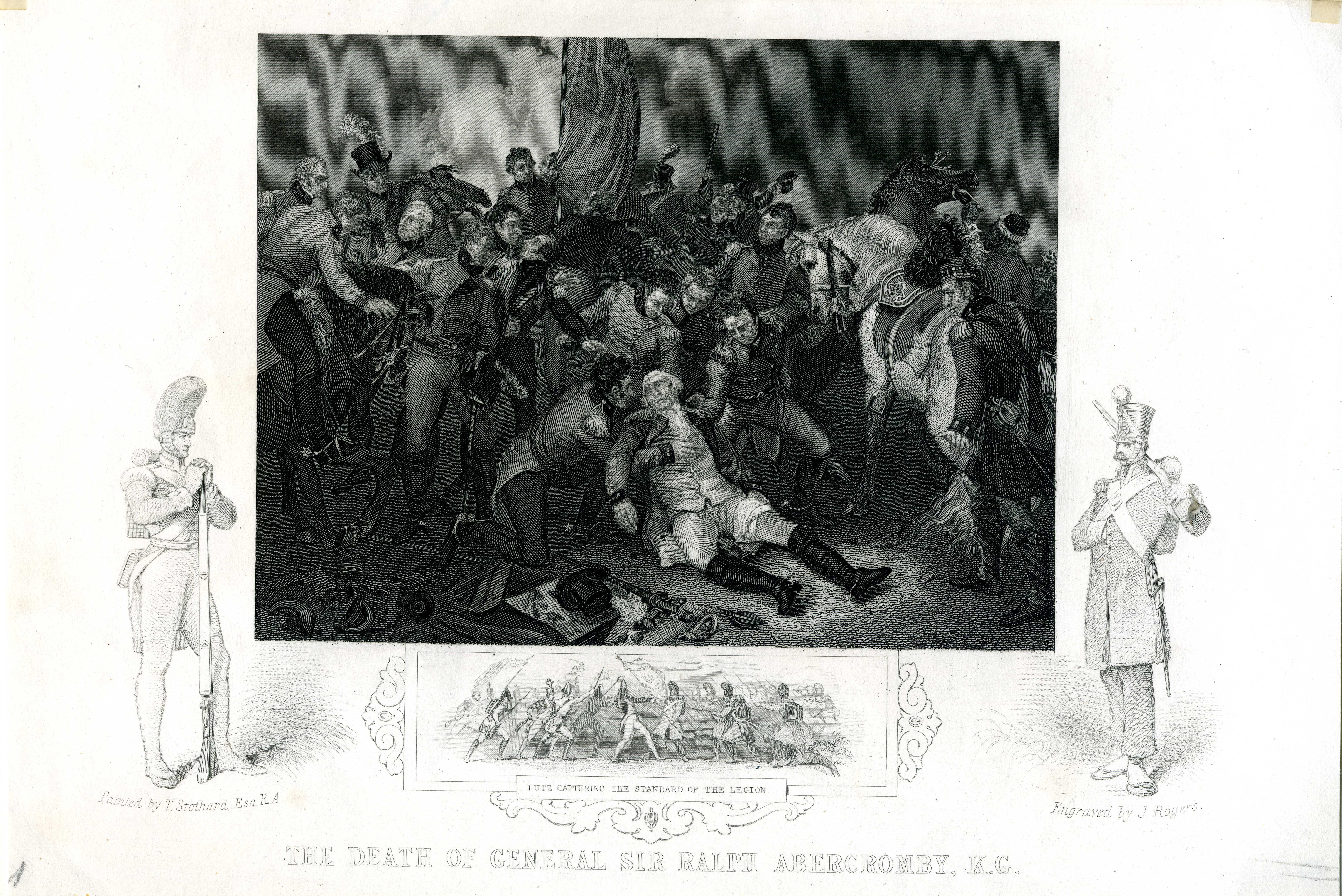 Grafik "The death of General Sir Ralph Abercromby, K.G." (Museum für Sepulkralkultur CC BY-NC-SA)