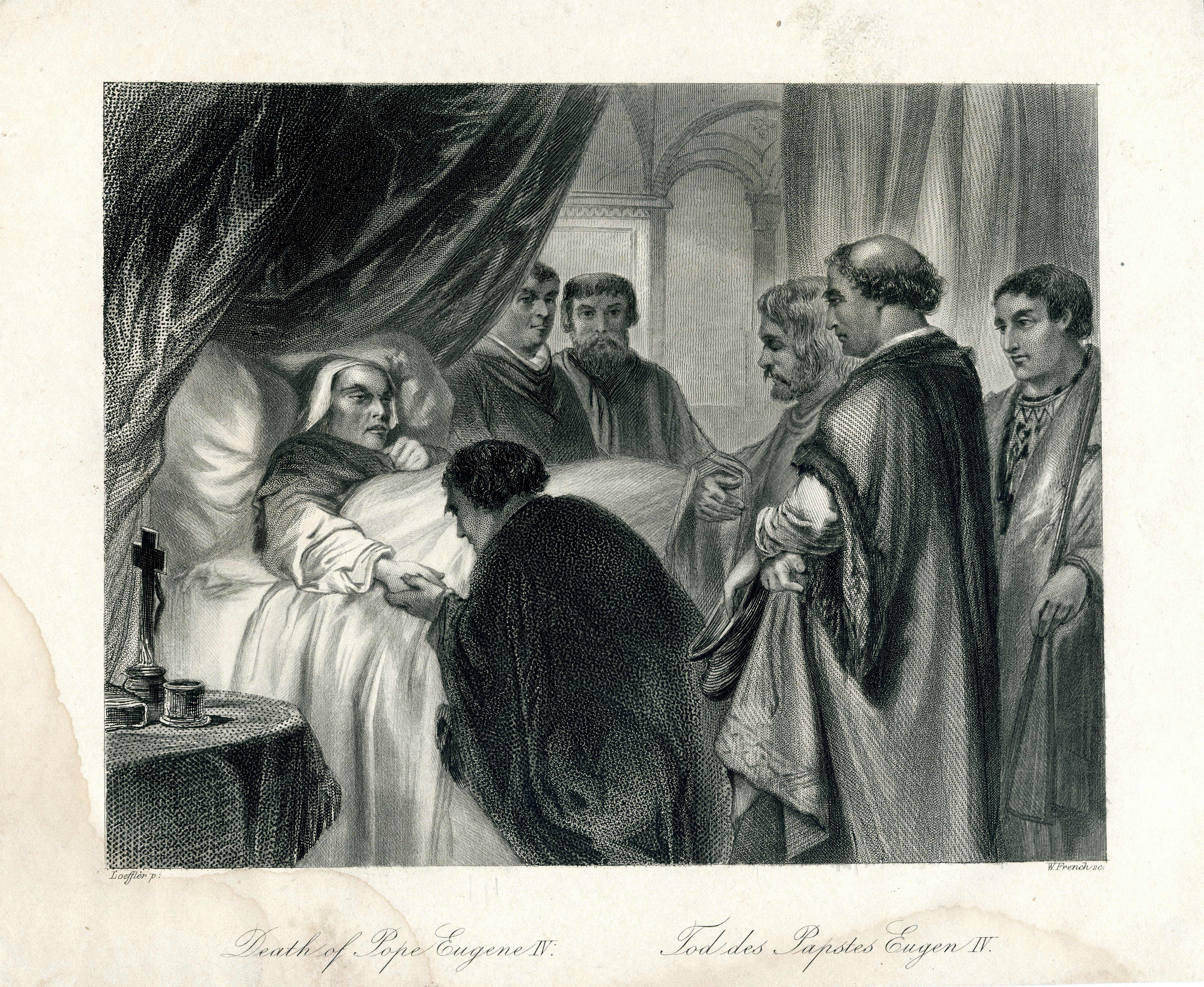 "Tod des Papstes Eugen IV." (Museum für Sepulkralkultur CC BY-NC-SA)