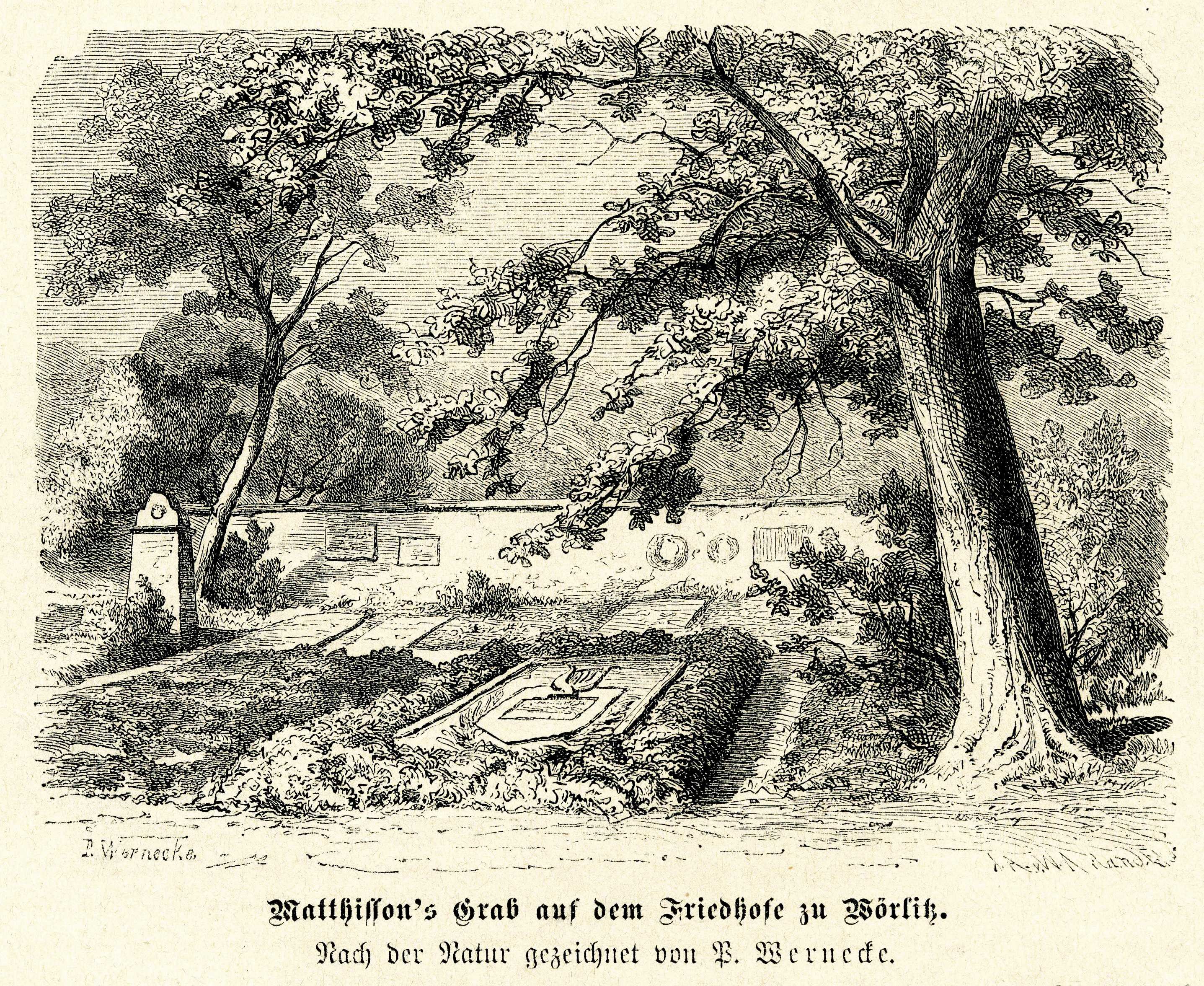 "Matthisson's Grab auf dem Friedhofe zu Wörlitz" (Museum für Sepulkralkultur CC BY-NC-SA)