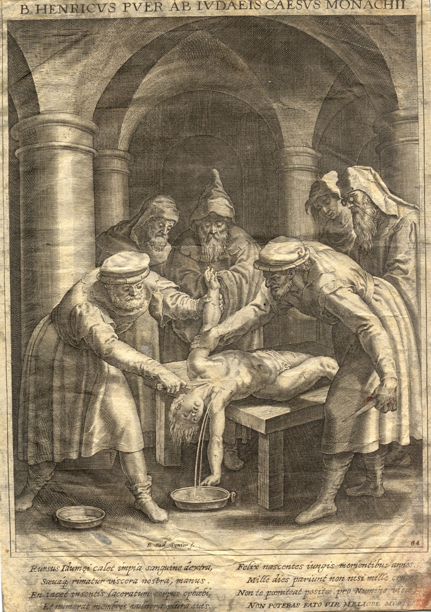 "B. Henricus puer ab iudaeis caesus monachii" (Museum für Sepulkralkultur CC BY-NC-SA)