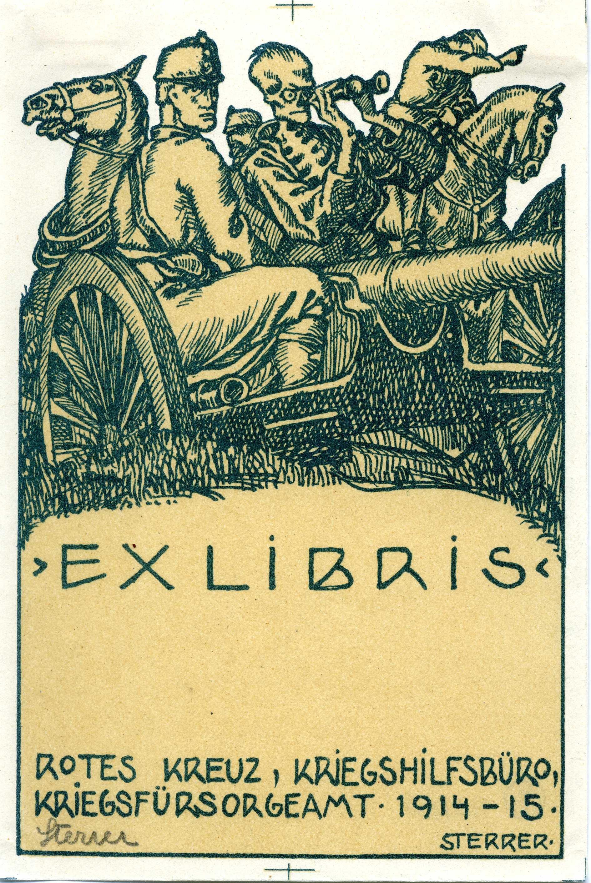 Exlibris für die Kriegshilfeorganisationen im 1. Weltkrieg (Museum für Sepulkralkultur CC BY-NC-SA)