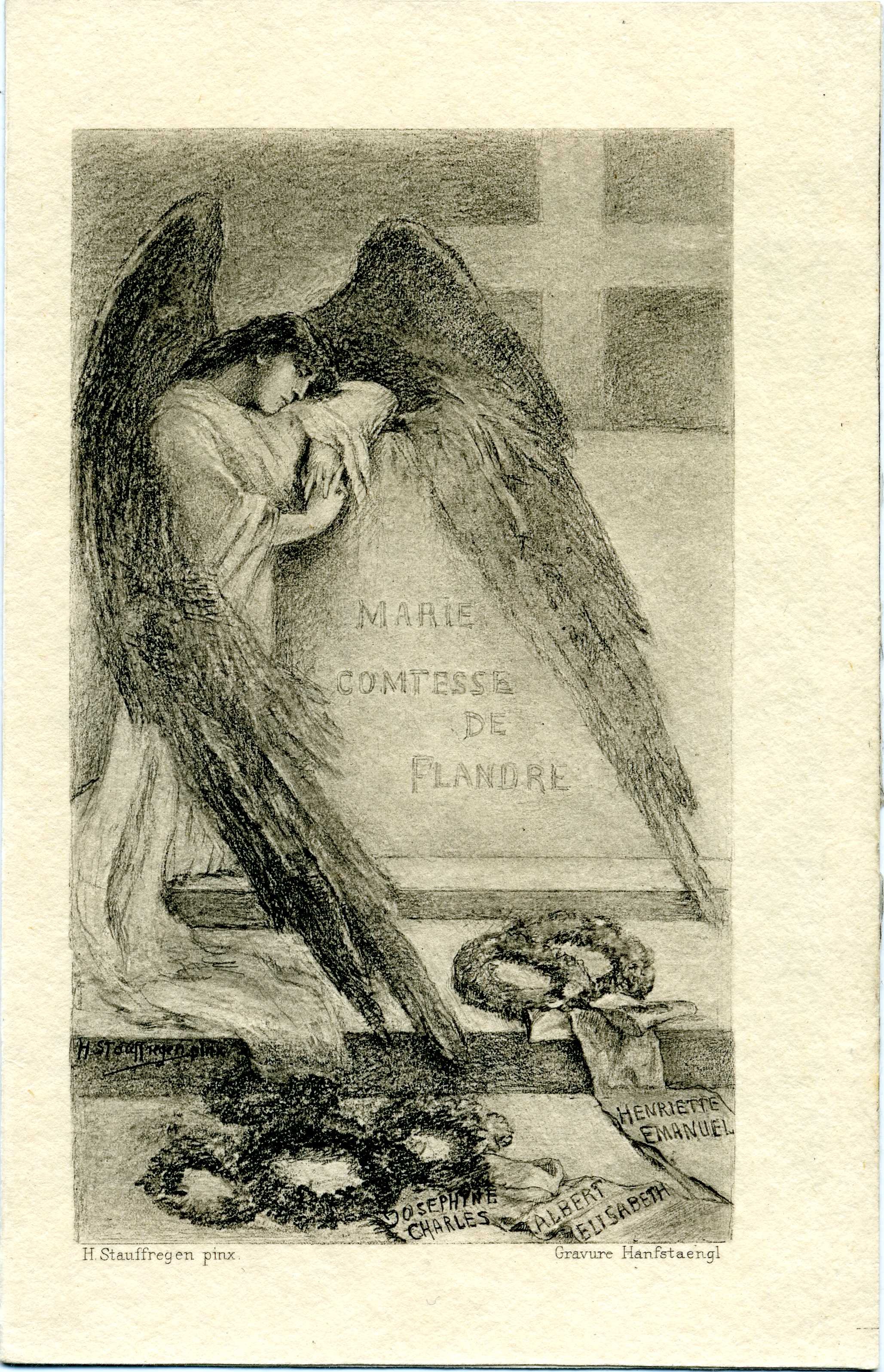 Grafik "Marie Comtes de Flandre" (Museum für Sepulkralkultur CC BY-NC-SA)