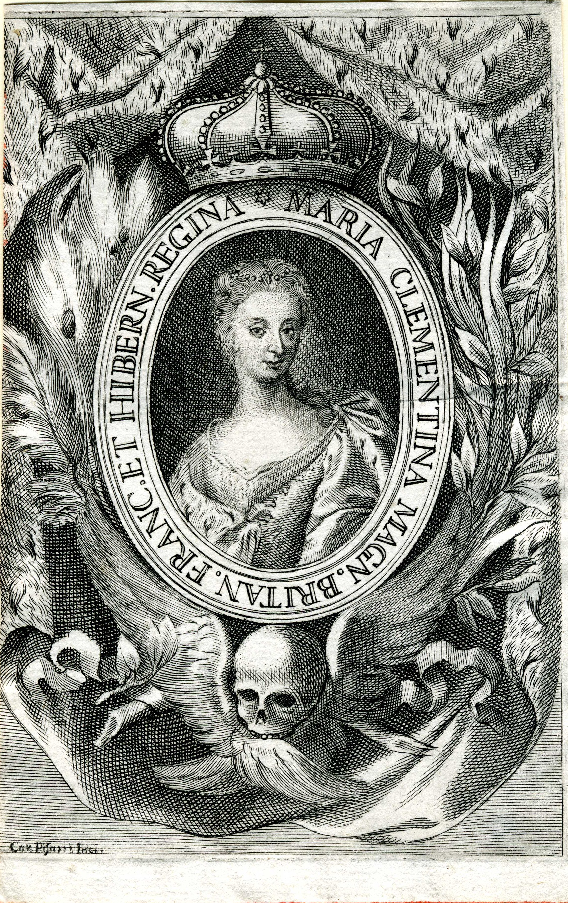 Grafik 'Portrait Königin Maria Clementina' (Museum für Sepulkralkultur CC BY-NC-SA)