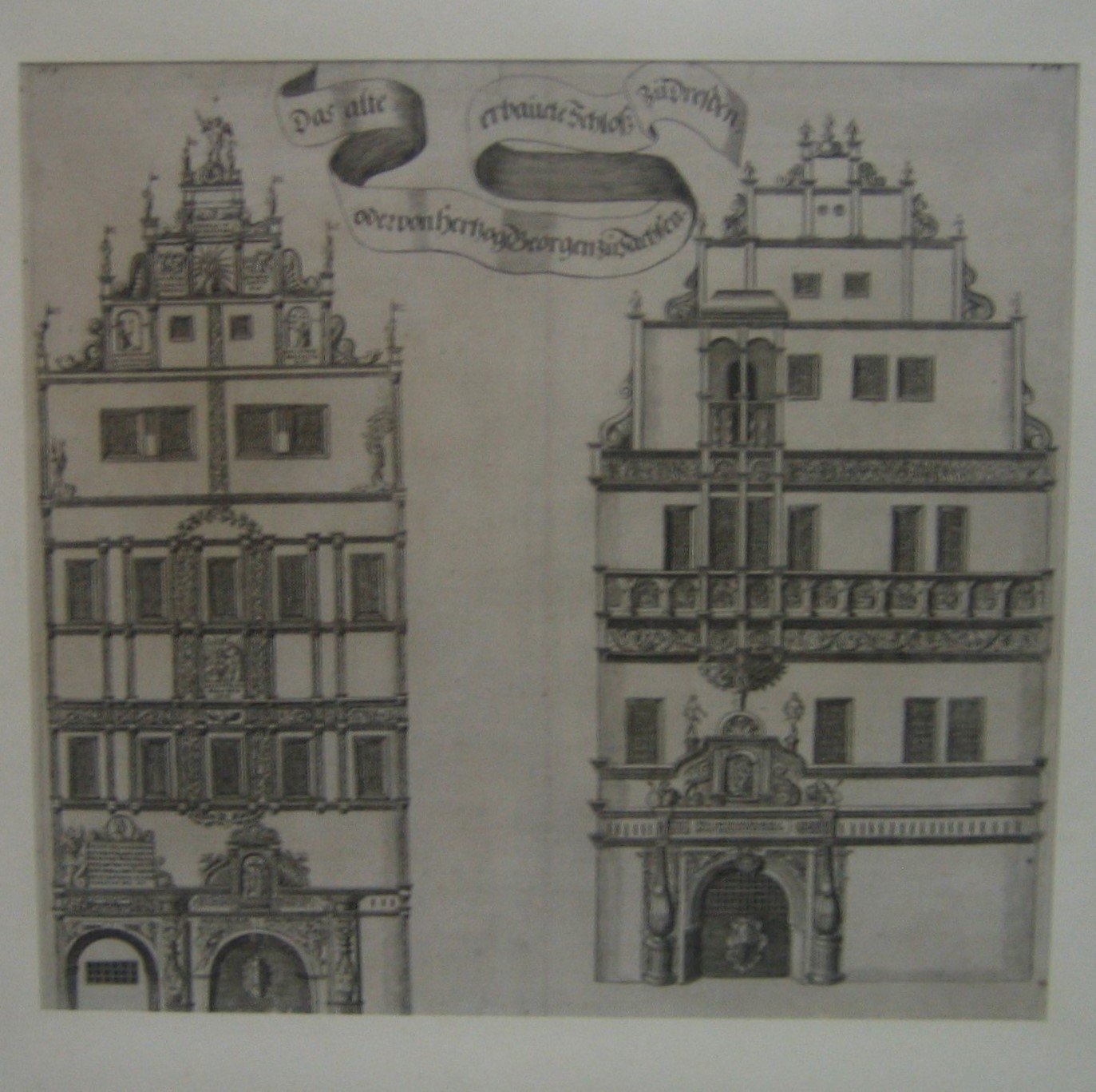 Grafik "Das alte erbauete Schloß zu Dresden" (Museum für Sepulkralkultur CC0)