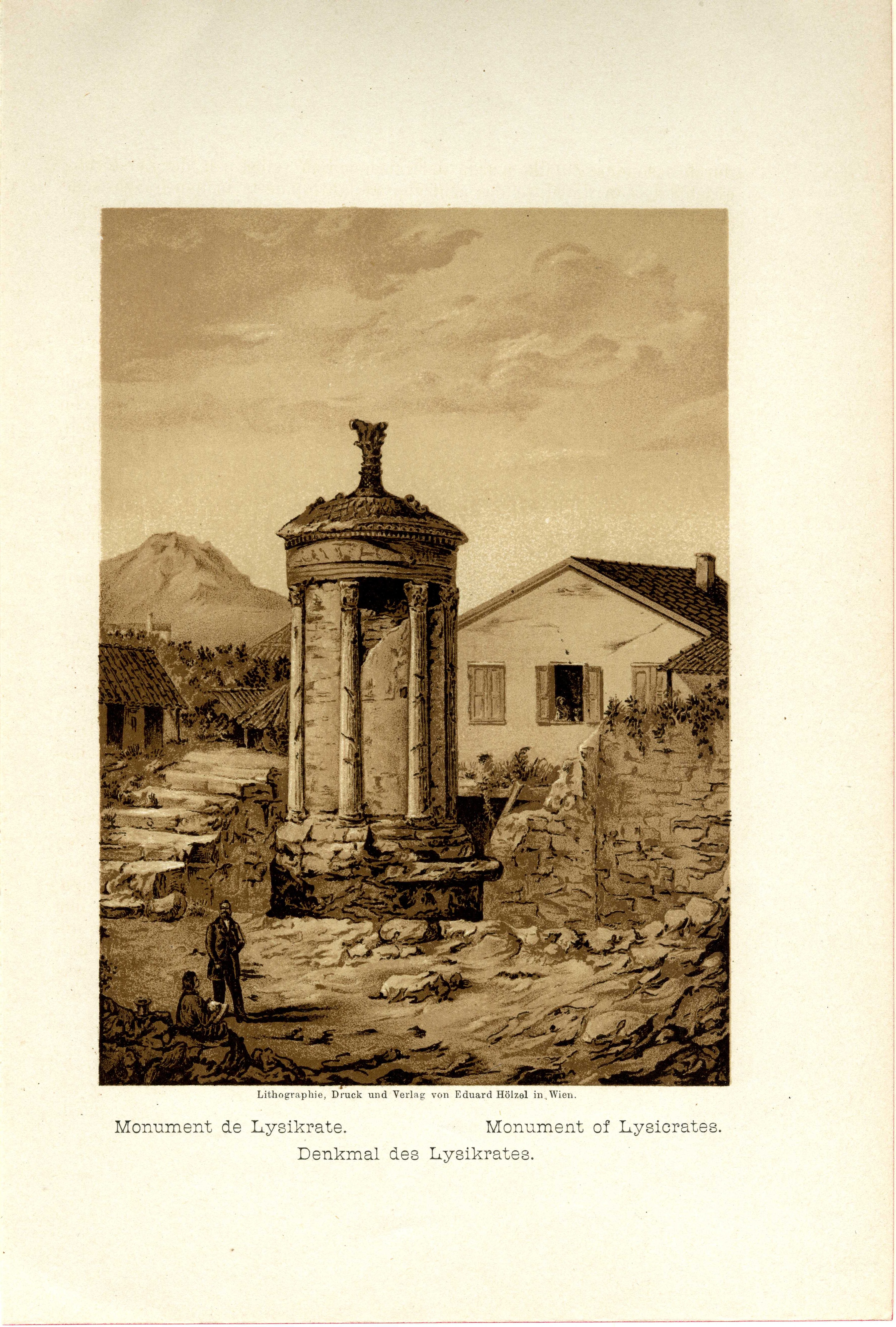 Grafik "Denkmal des Lysikrates" (Museum für Sepulkralkultur CC BY)