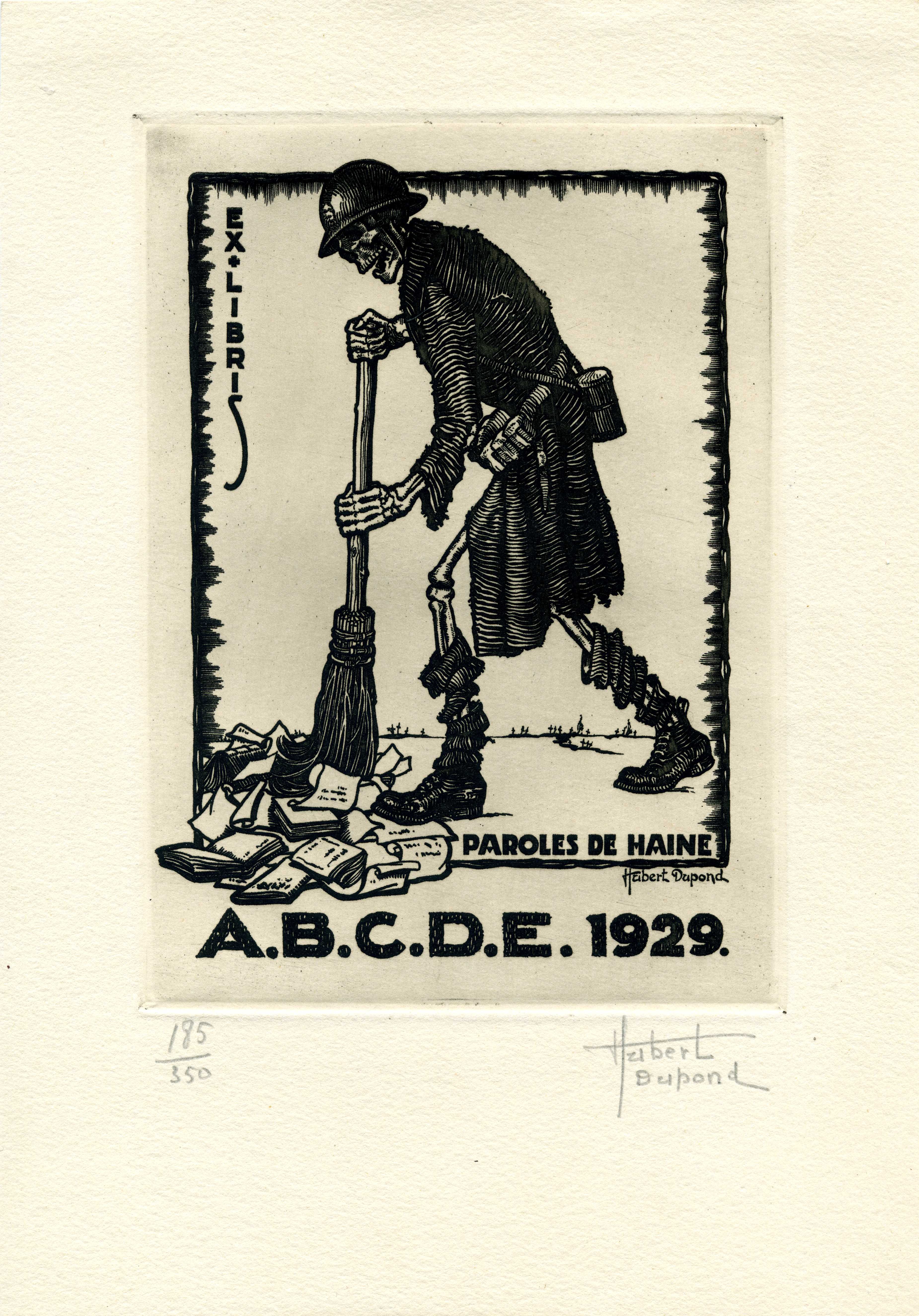 Exlibris "A.B.C.D.E. 1929" (Museum für Sepulkralkultur CC BY-NC-SA)