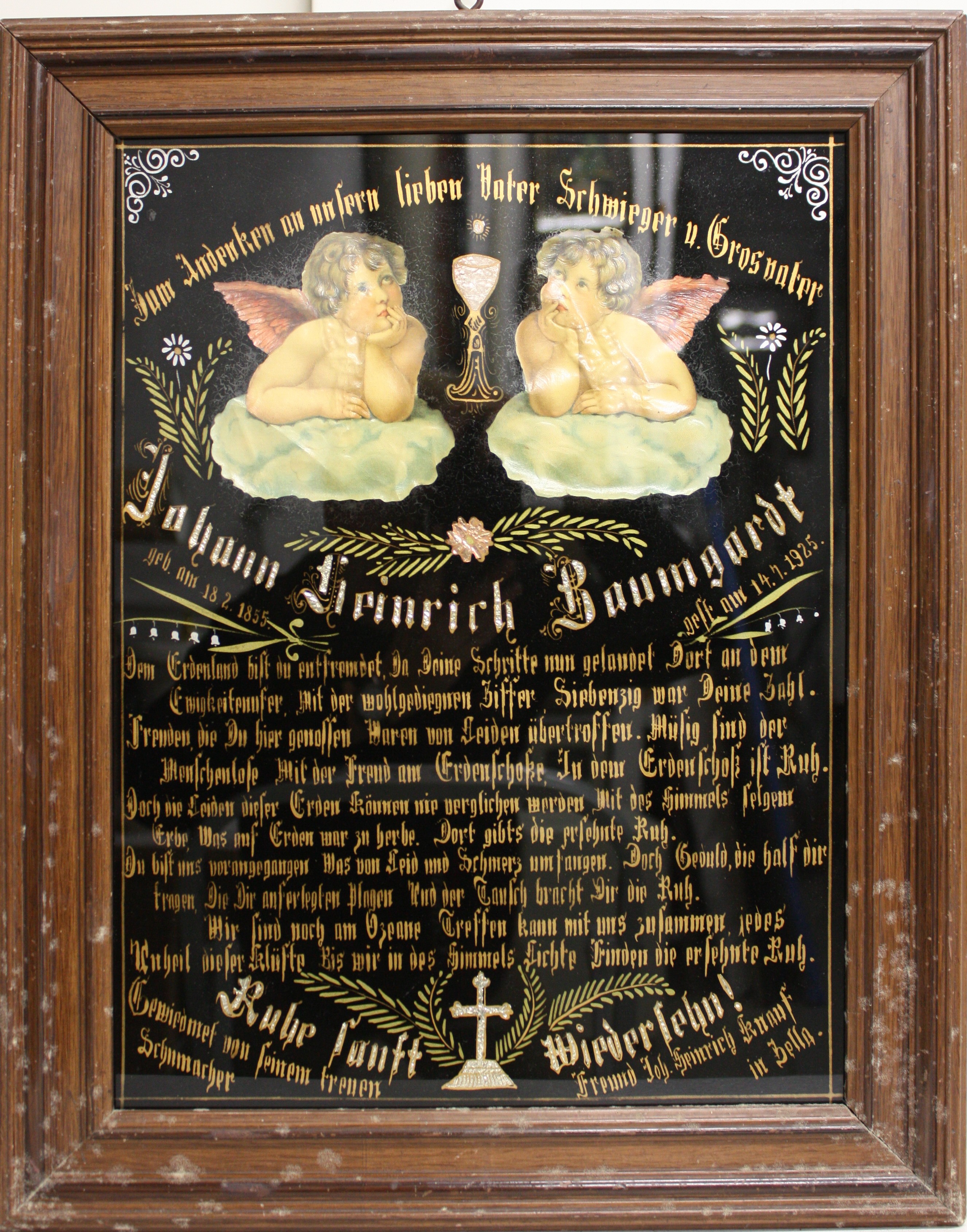 Gedenktbild 'Johann Heinrich Baumgardt' (Museum für Sepulkralkultur CC BY-NC-SA)